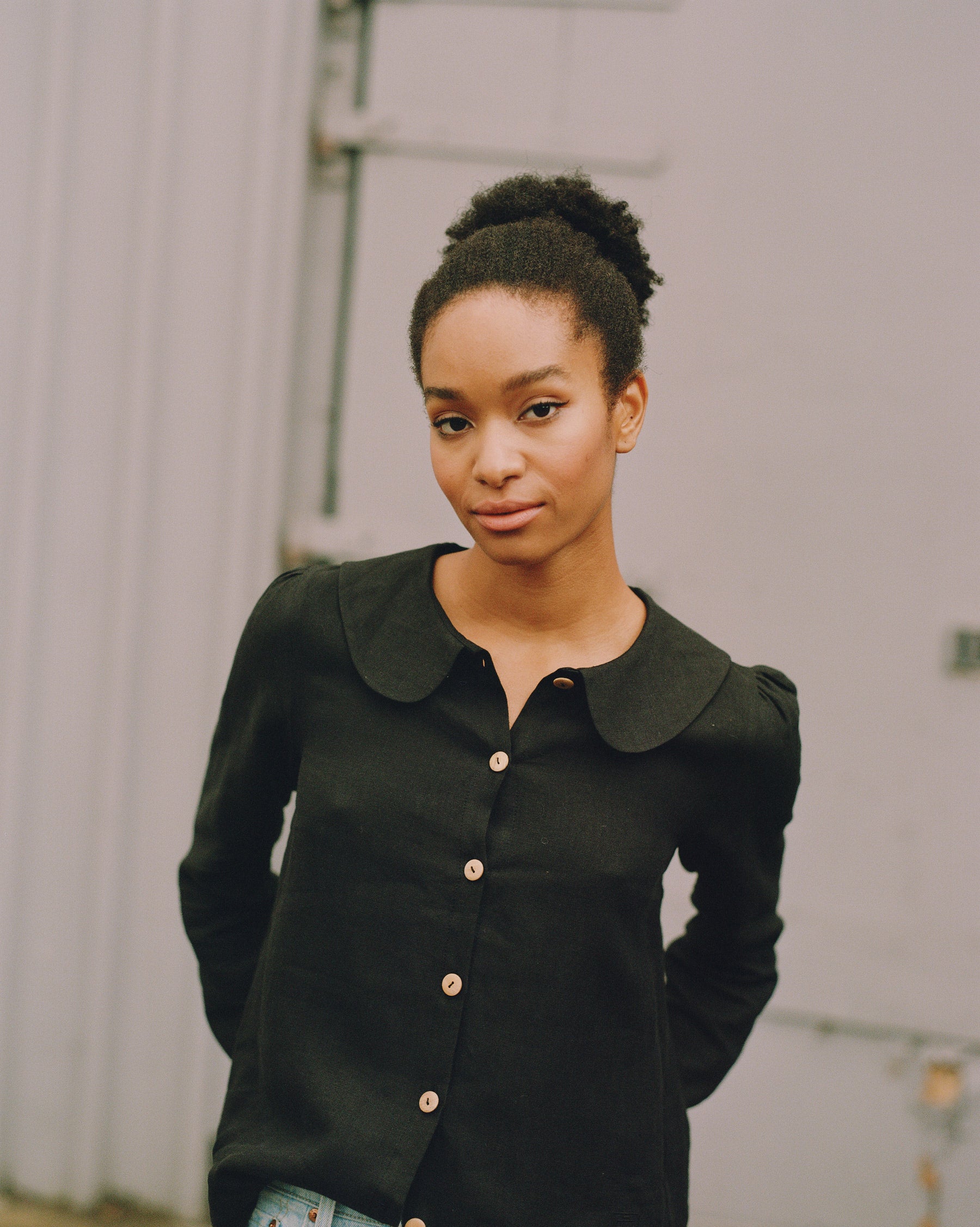 Claudine Linen Blouse - Black