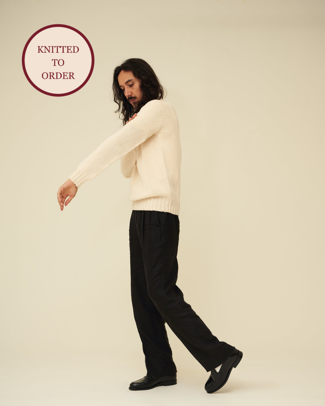 Chunky Merino Lambswool Jumper - Ecru (Knitted-to-Order)