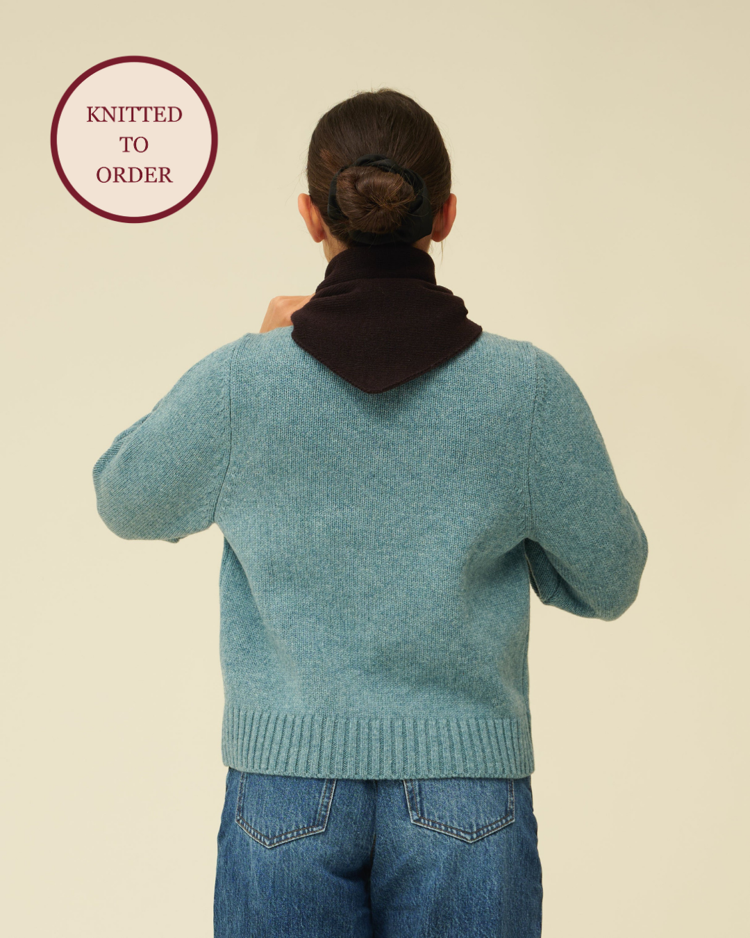 Merino Lambswool Neckerchief - Dark Brown (Knitted-to-Order)