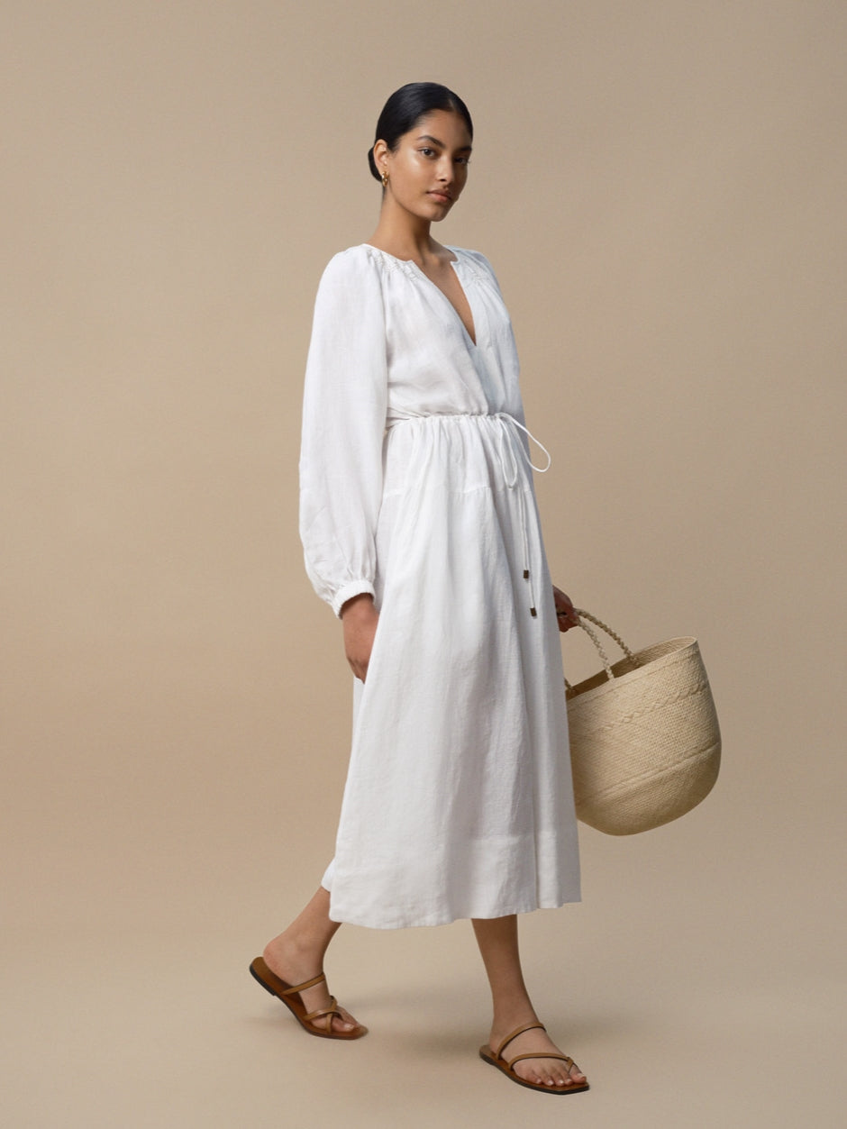 Victorine - White Linen Dress