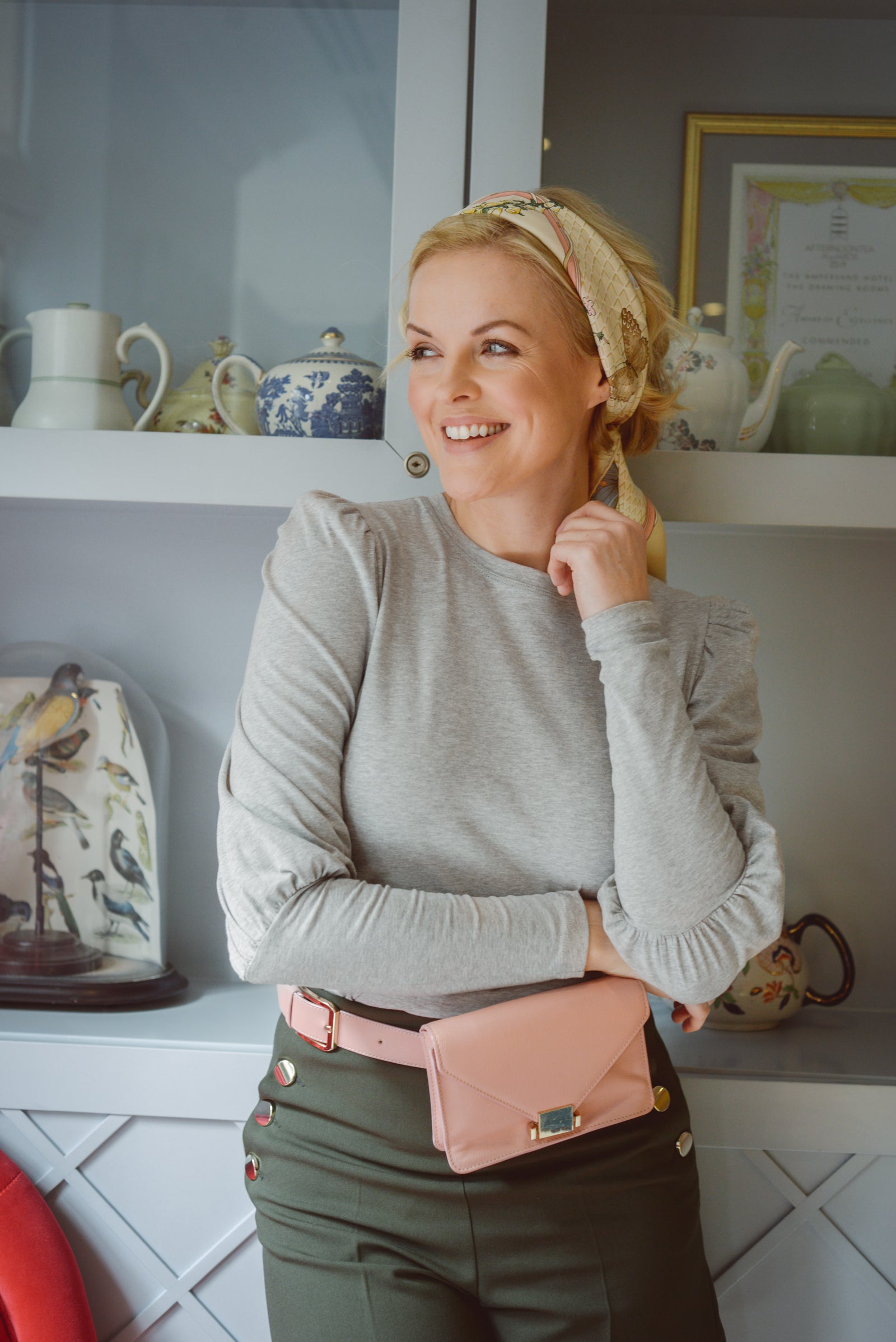 DIANA-CREW NECK LONG PUFF SLEEVE T-SHIRT WITH NARROW ARMS