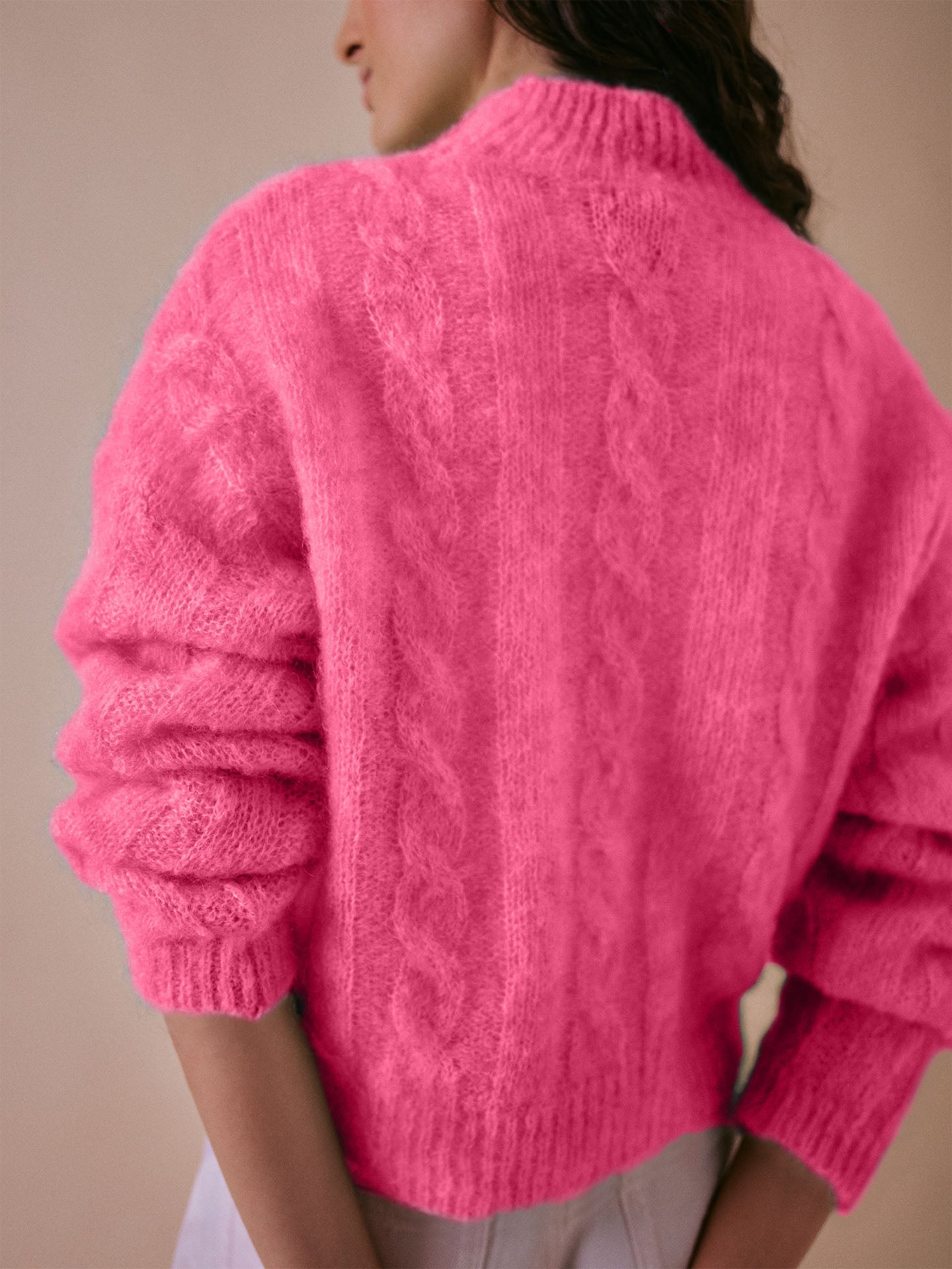 Hari High Neck Italian Cable Jumper