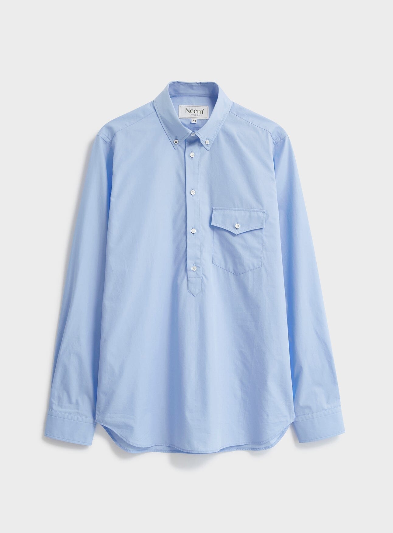 Regenerative Cotton Sky Modern Button-Down Collar Popover Shirt