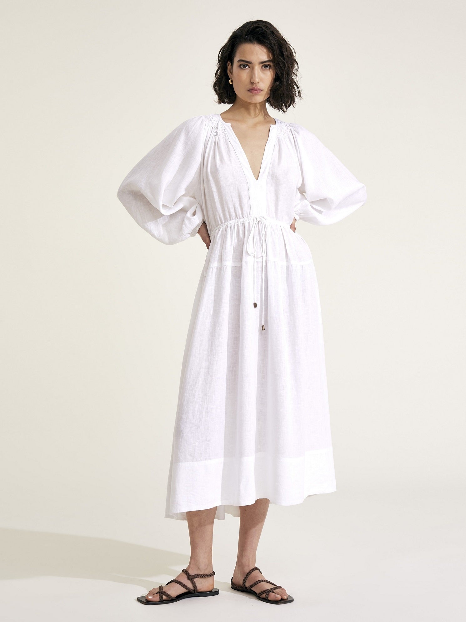 Victorine - White Linen Dress