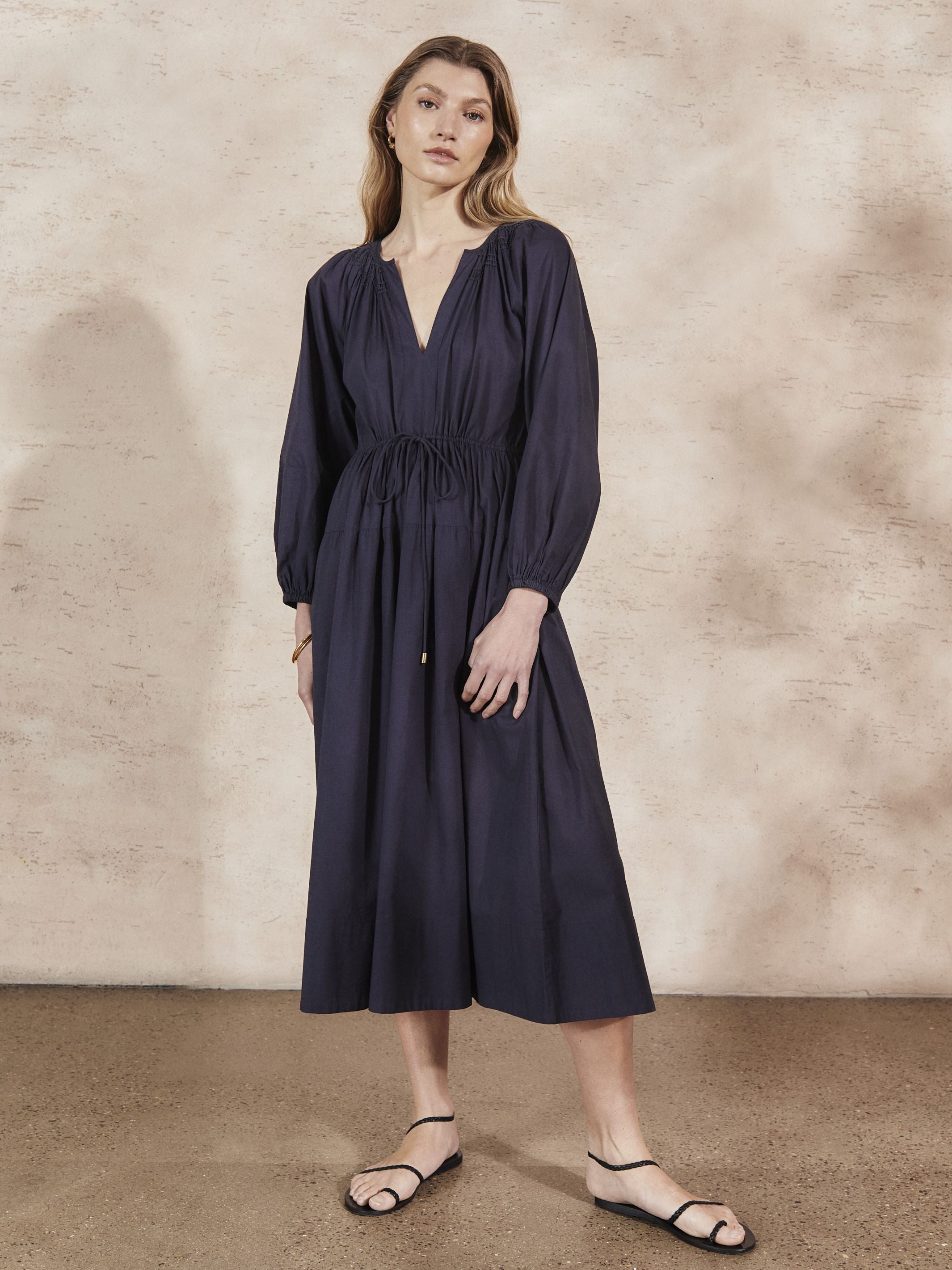 VICTORINE - Midnight Cotton Dress