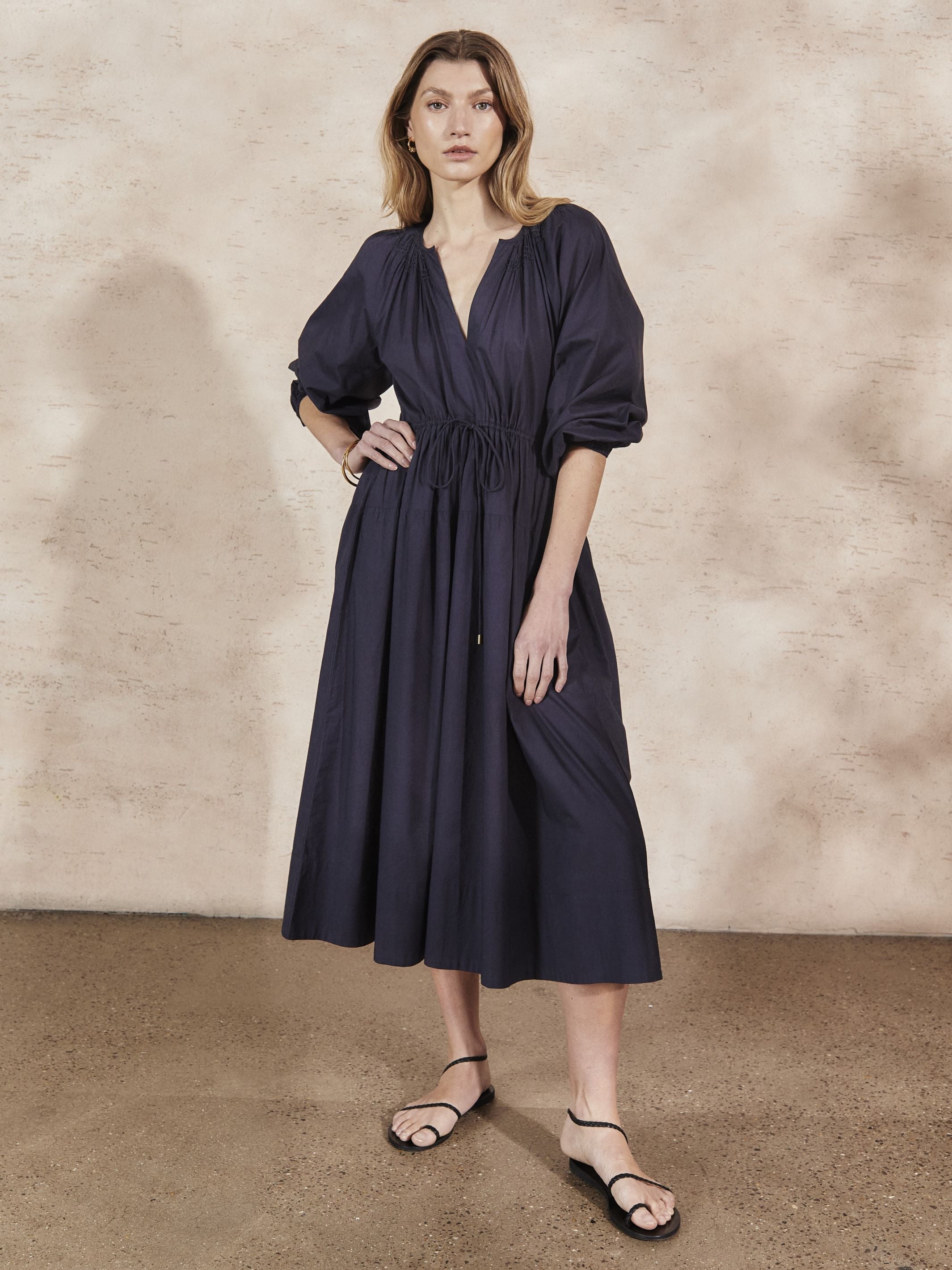 VICTORINE - Midnight Cotton Dress
