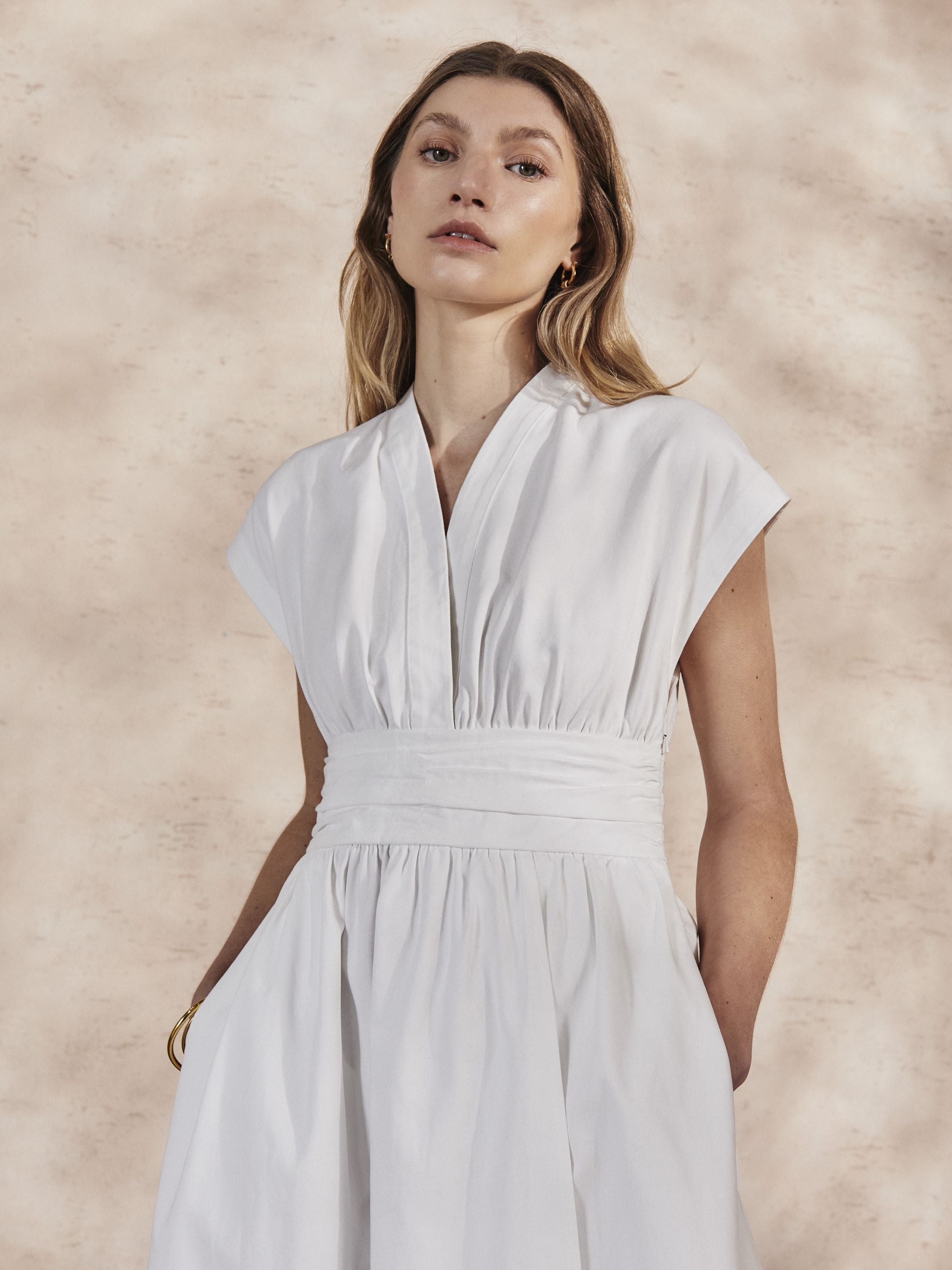 GEORGIA - Pearl Cotton Twill Dress