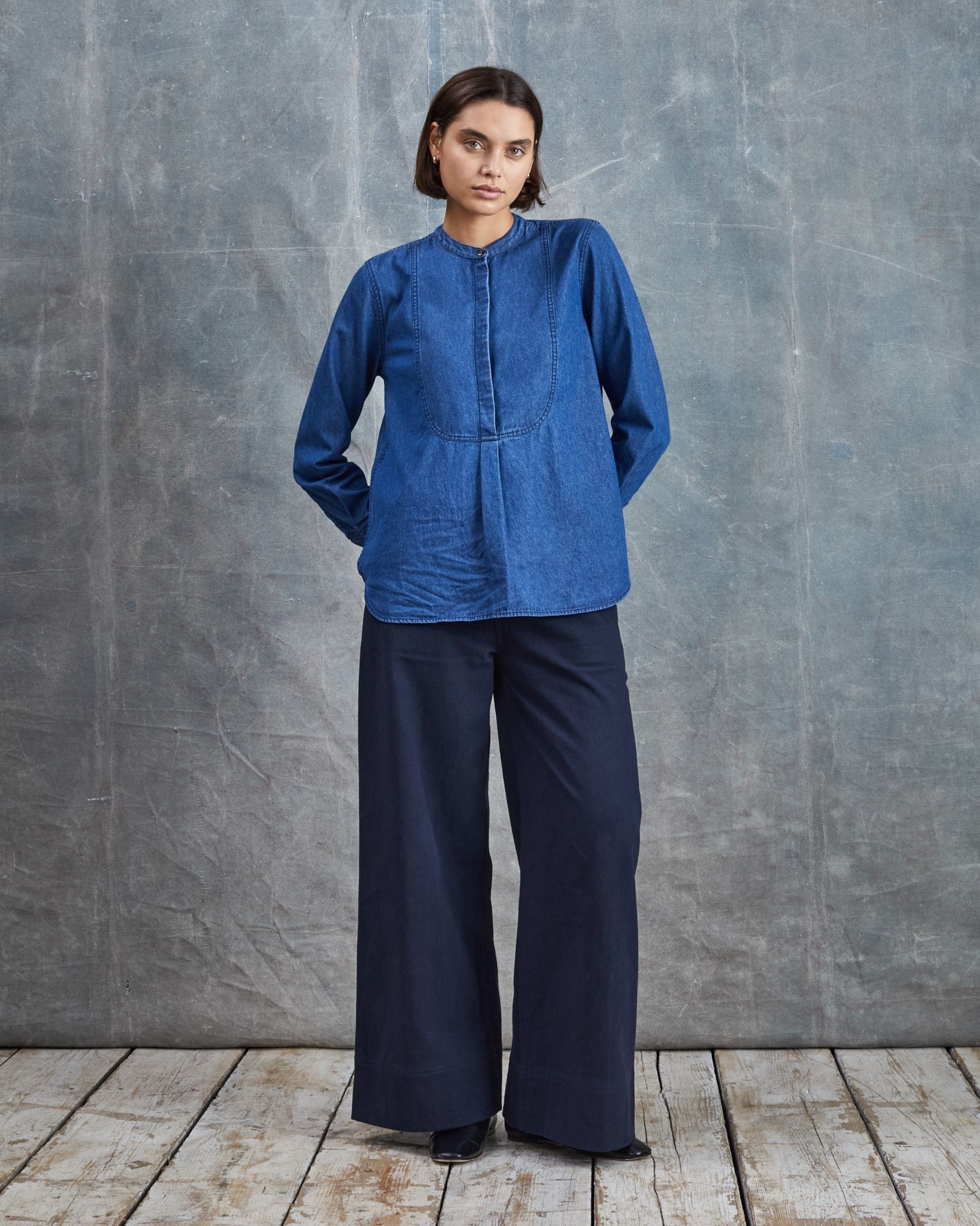 Tuxedo Shirt - Mid-Blue Denim