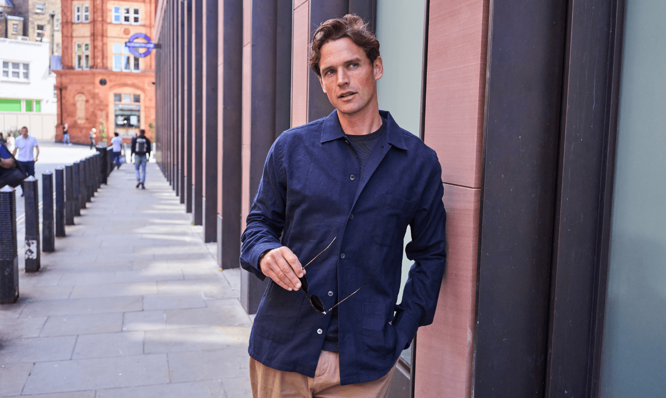 Recycled Italian Flannel Deep Navy Shirt Jacket