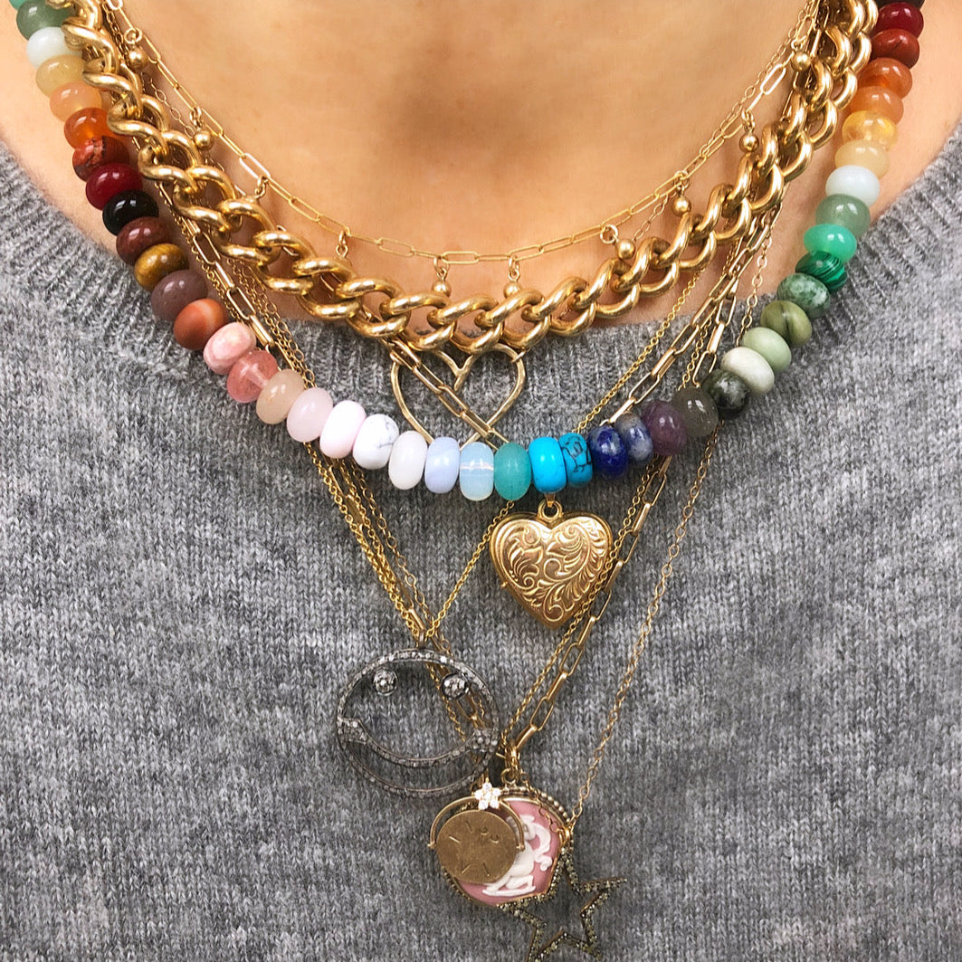 Happy Necklace Mixed Gemstones