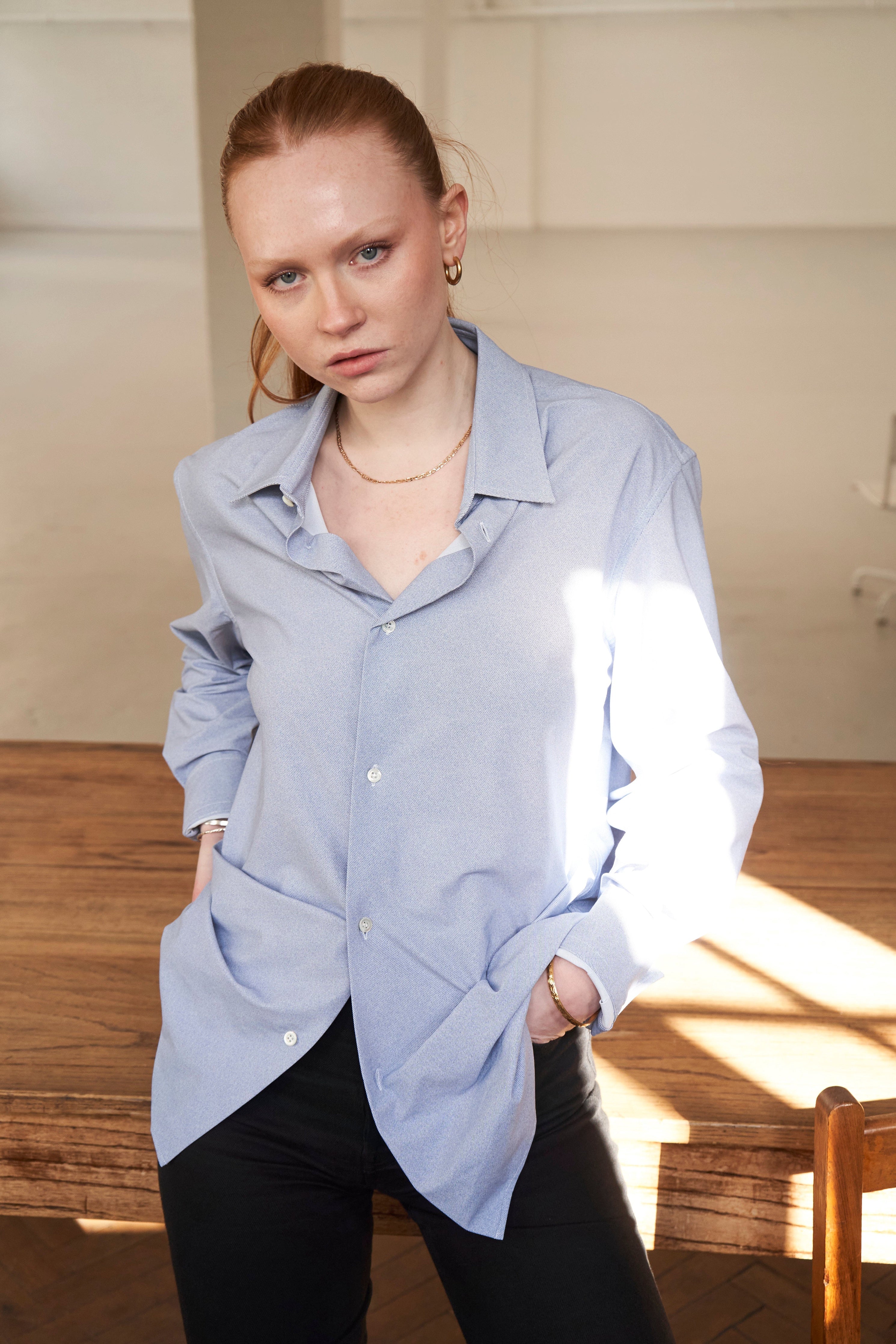 Comfort Sky Twill Louche Oversized Shirt