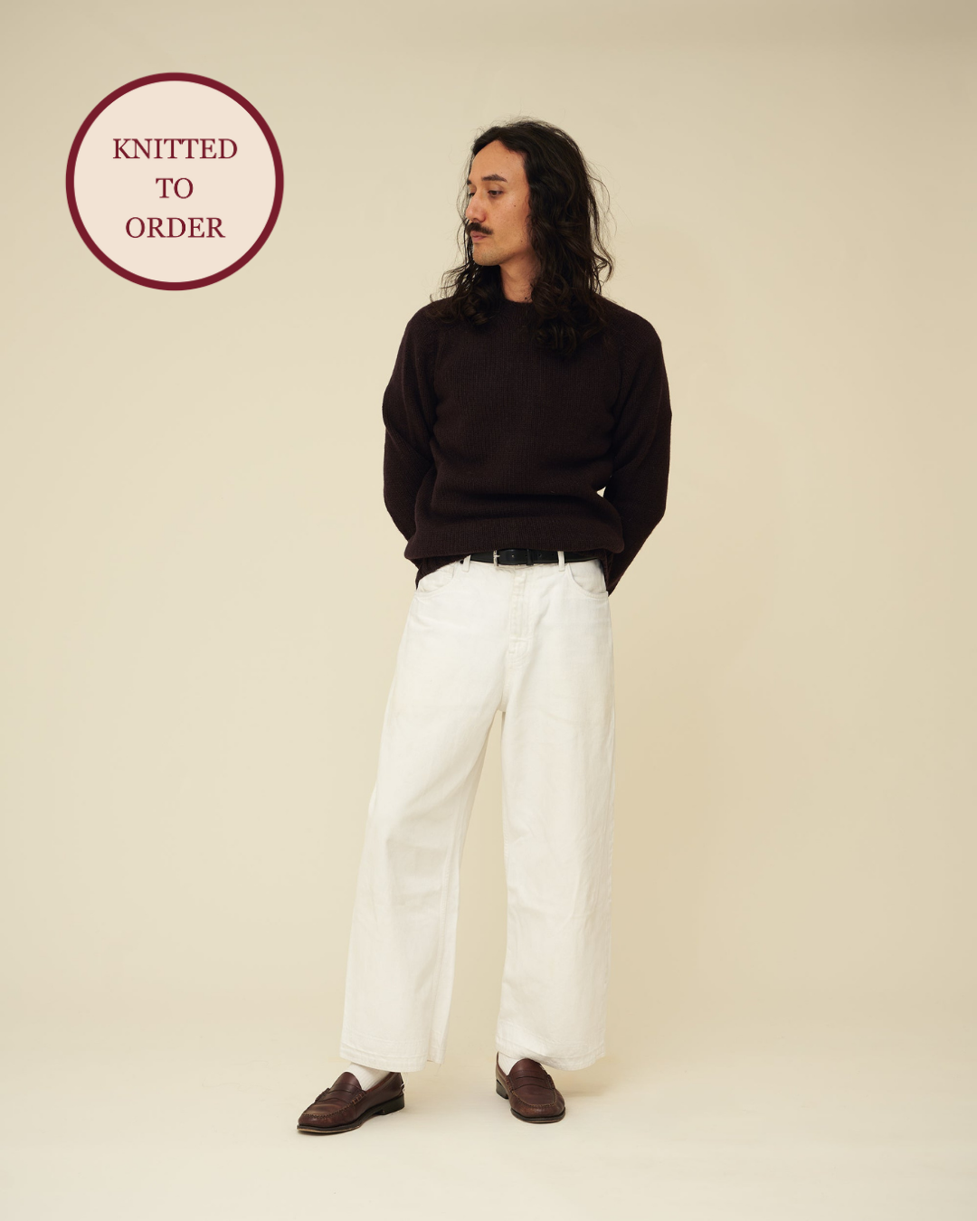 Chunky Merino Lambswool Jumper - Dark Brown (Knitted-to-Order)