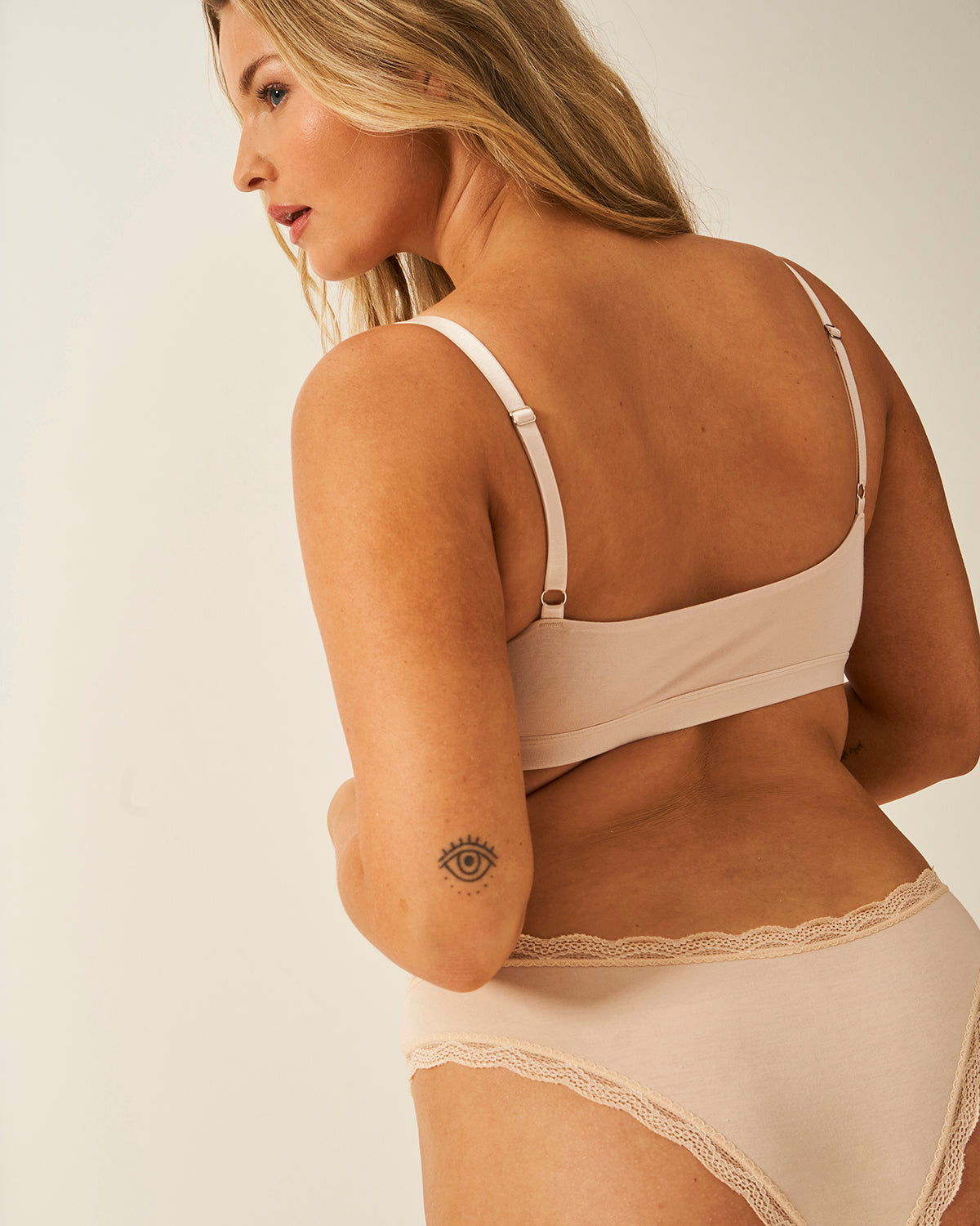 Lace Square Bra - Sand