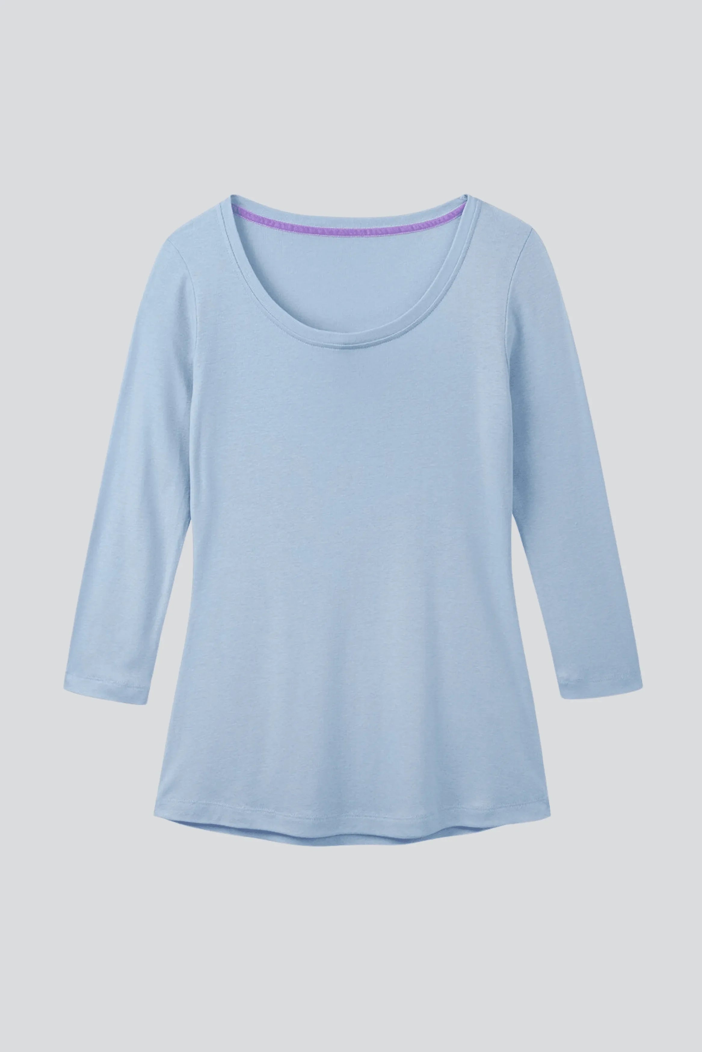 3/4 Sleeve Scoop Neck Cotton Modal Blend T-Shirt