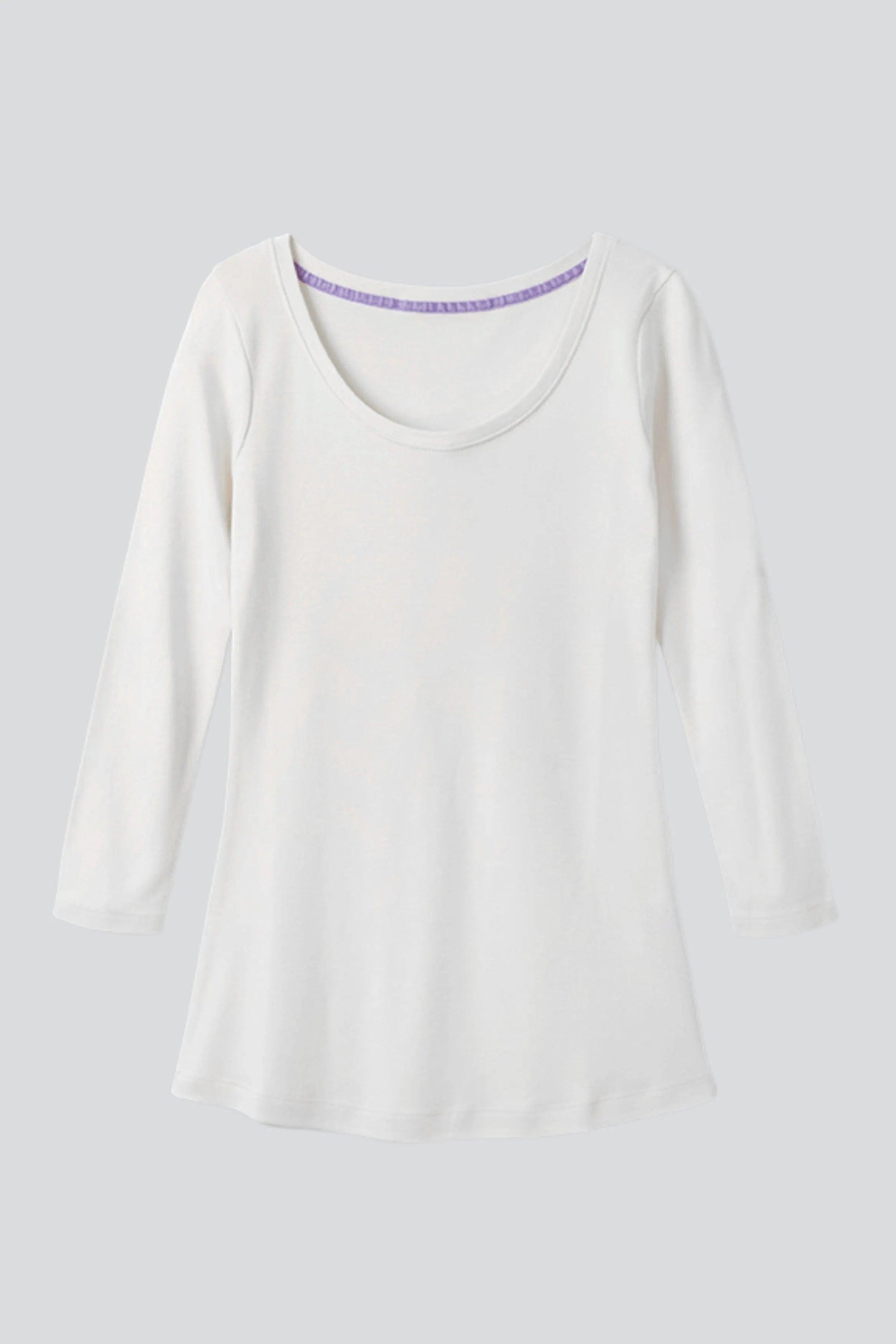 3/4 Sleeve Scoop Neck Cotton Modal Blend T-Shirt