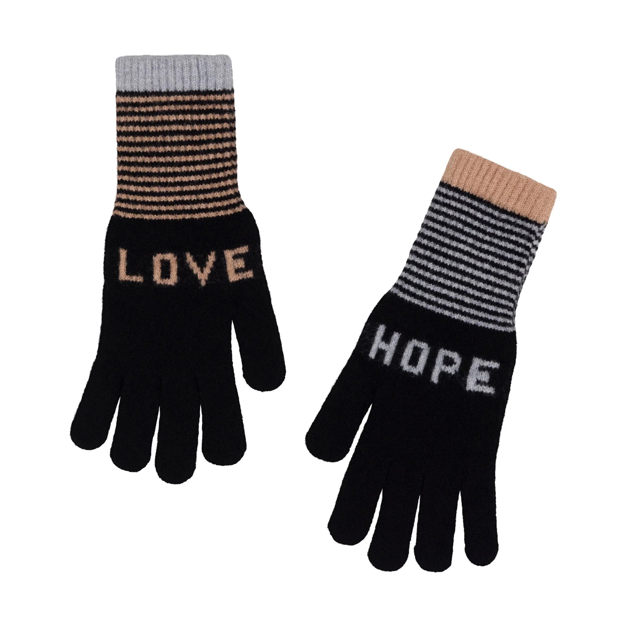 Love and Hope Gloves in Fossil Colours