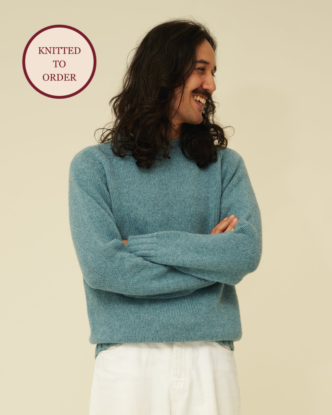 Chunky Merino Lambswool Jumper - Helford Green (Knitted-to-Order)