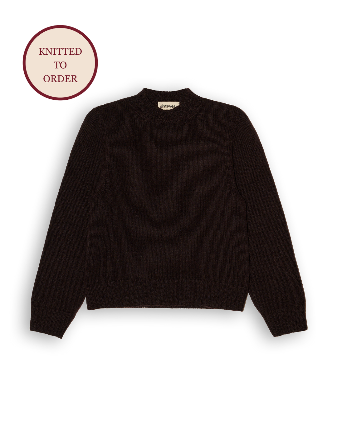 Merino Lambswool Jumper - Dark Brown (Knitted-to-Order)