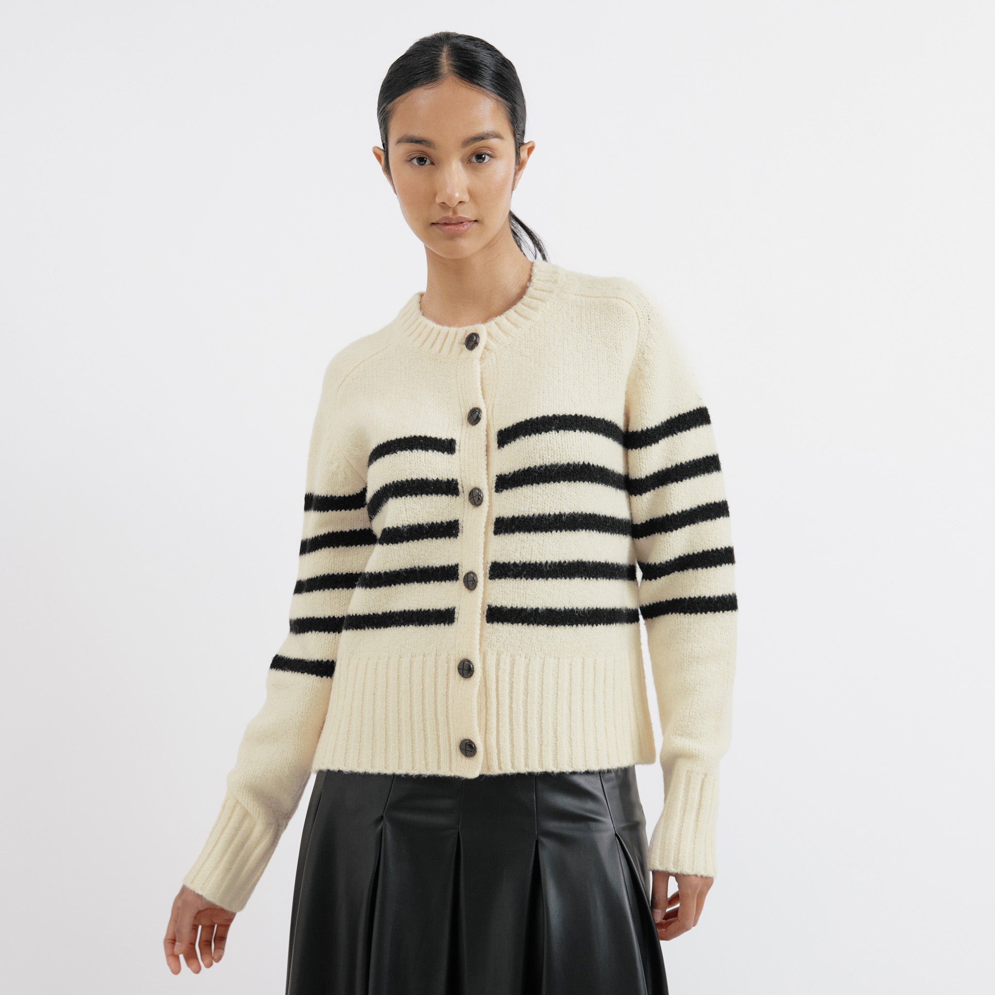 Stripe Button Cardigan