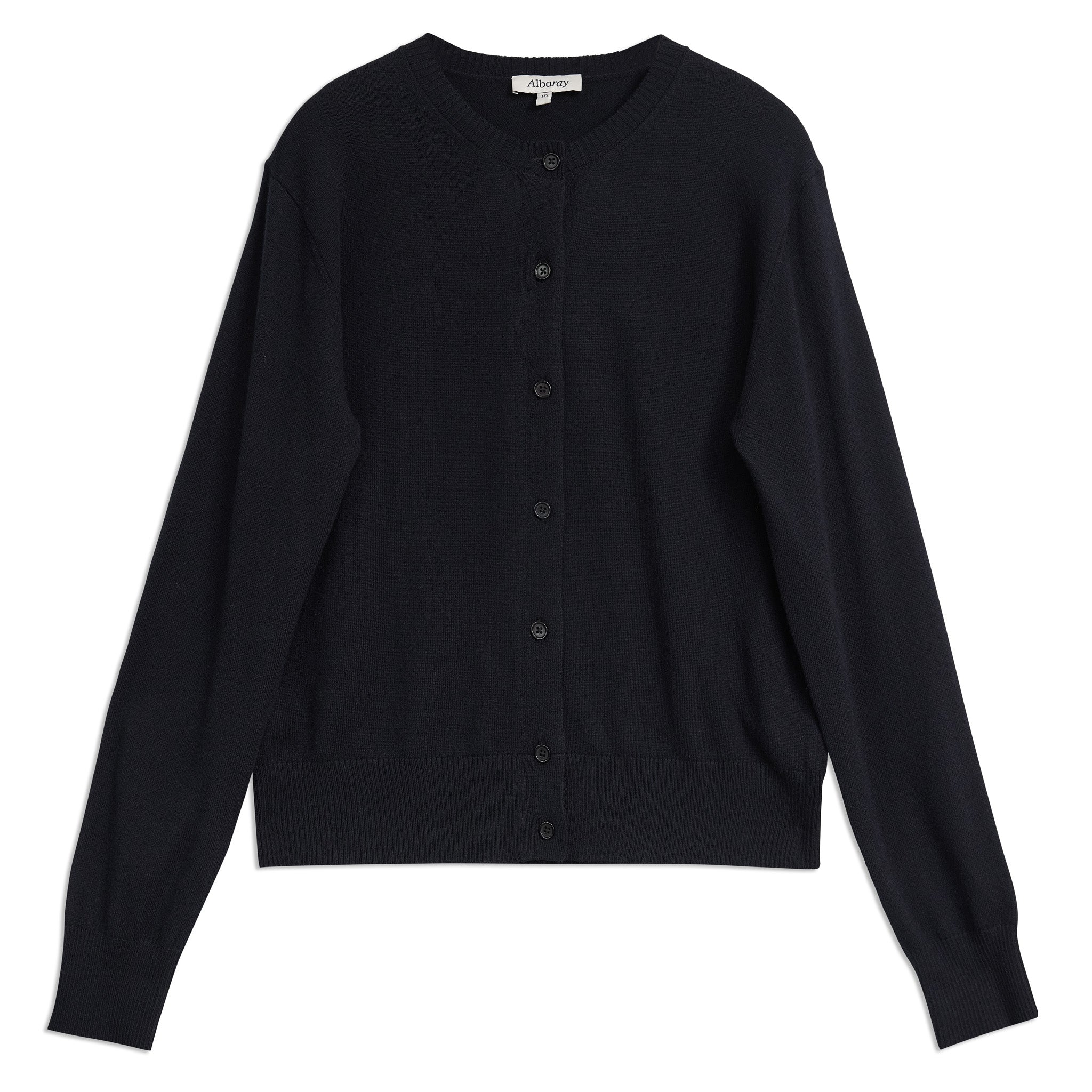 Black Cotton and Cashmere Blend Cardigan