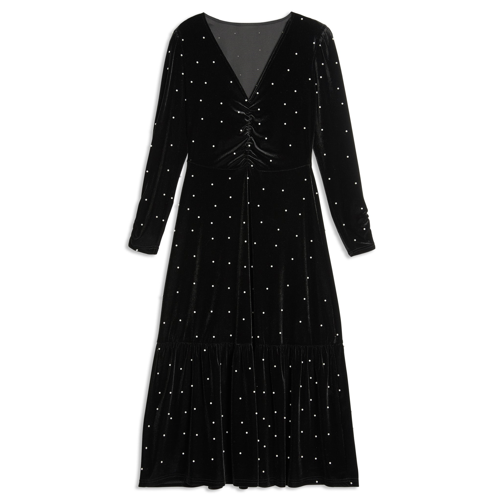 Velvet and Pearl Midi Dress