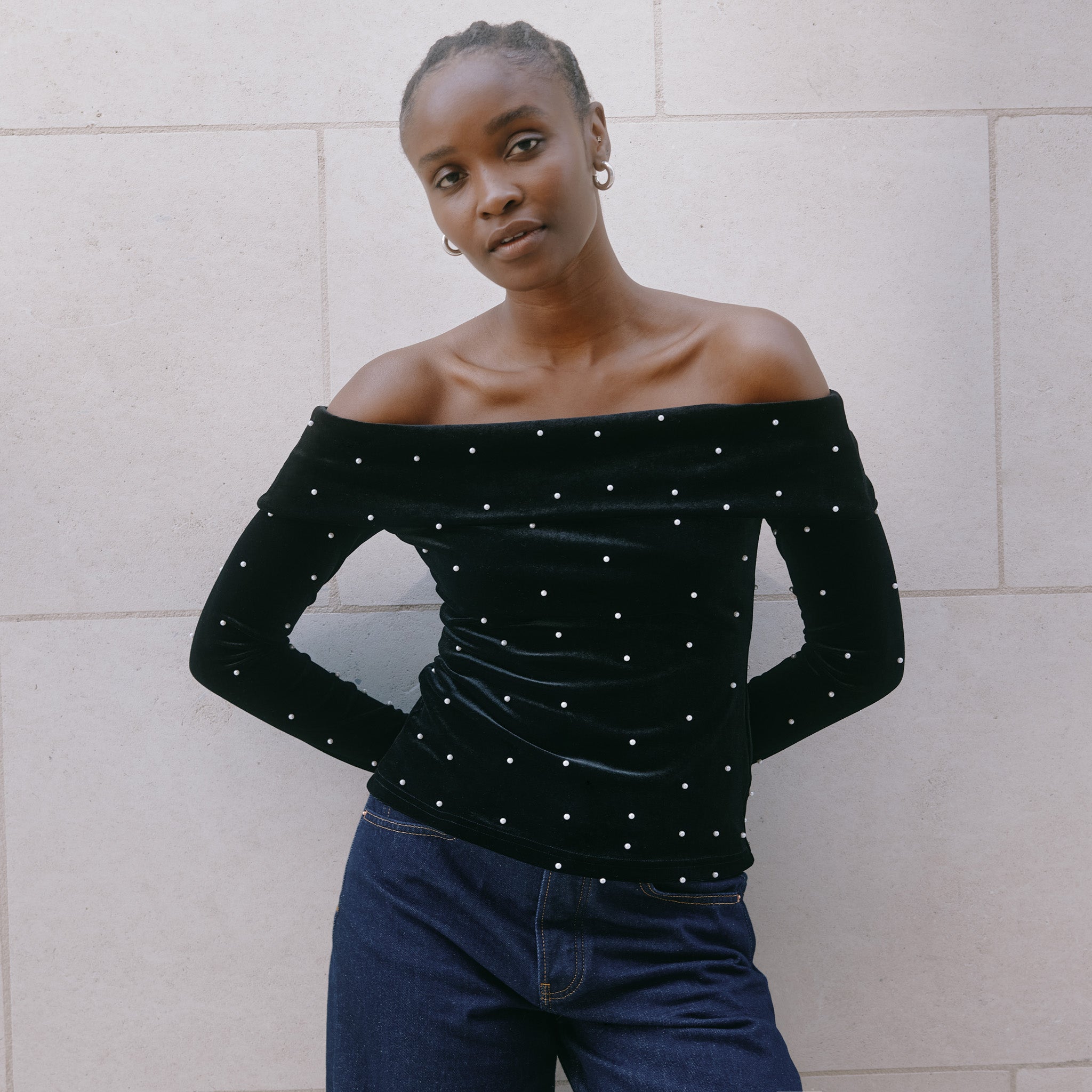 Velvet and Pearl Bardot Top