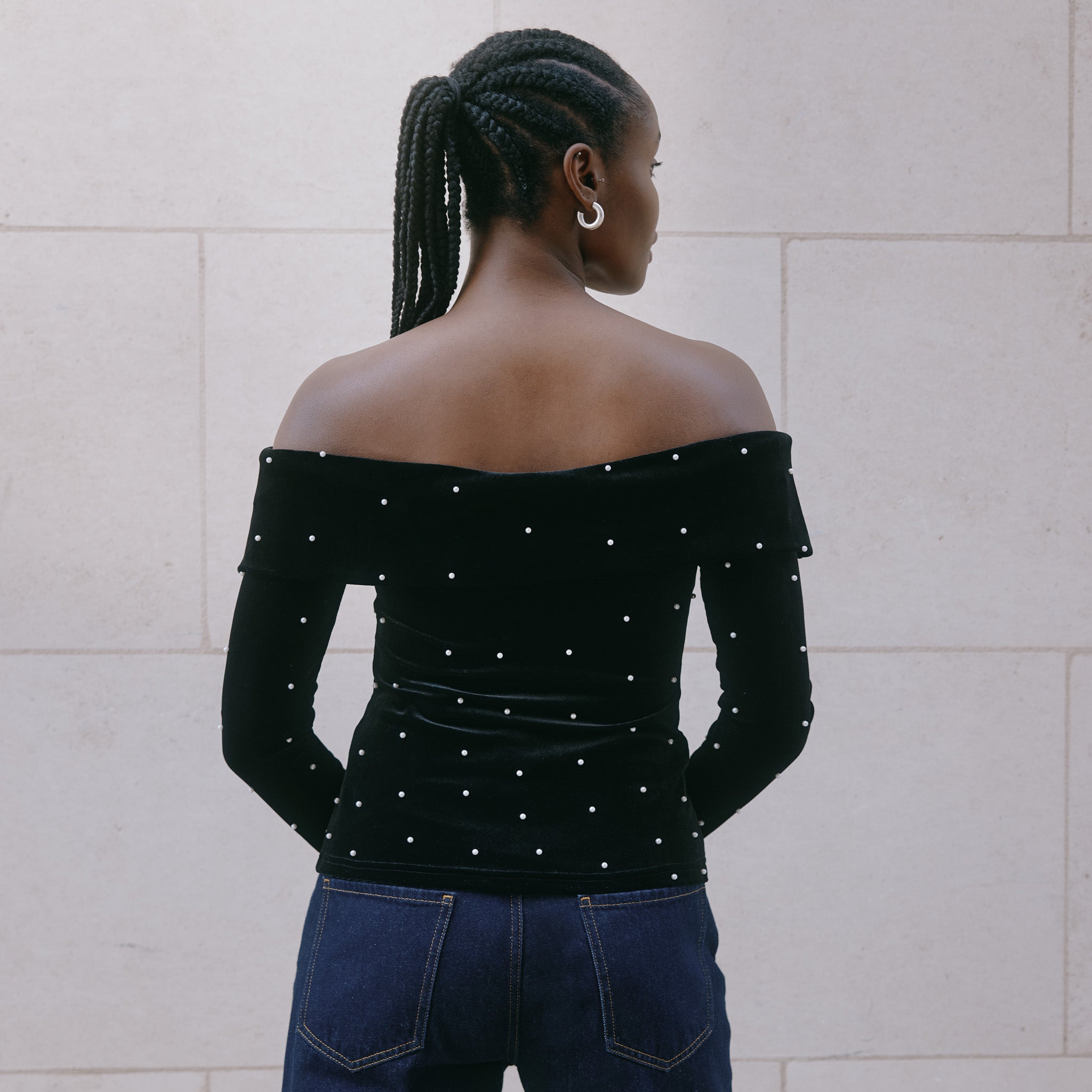 Velvet and Pearl Bardot Top