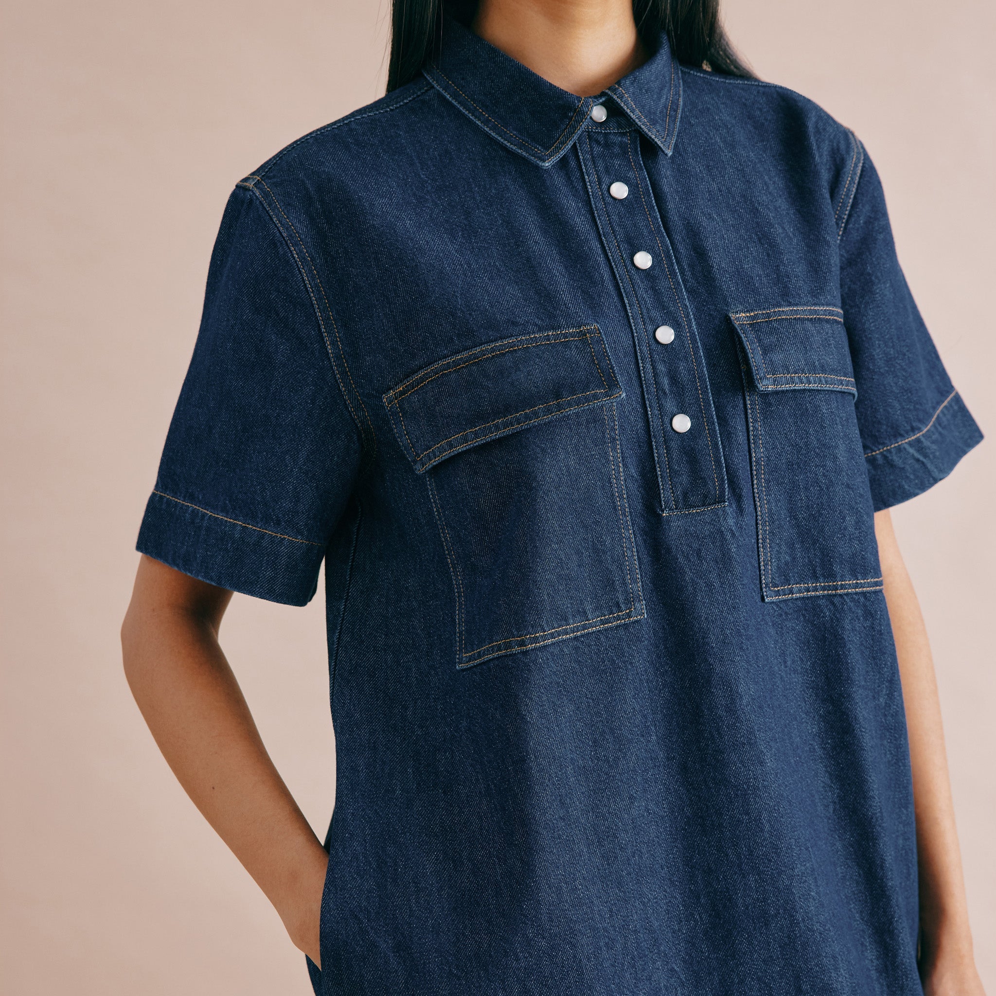 Short Denim Shirt Dress
