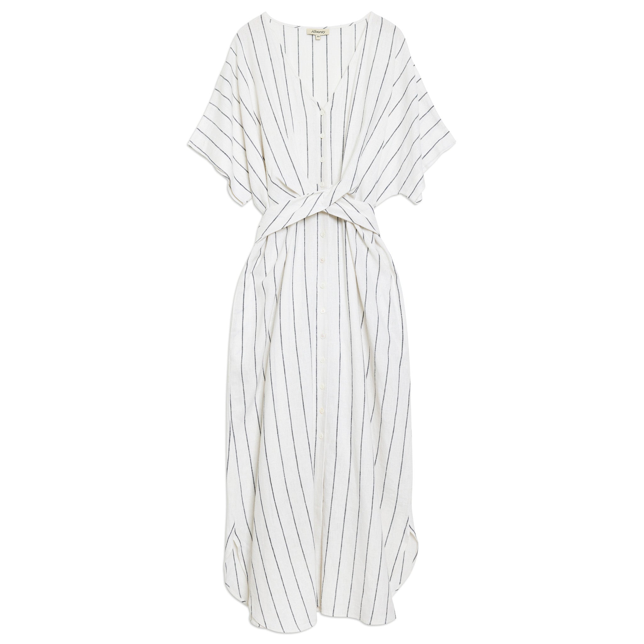 Linen Blend Twist Detail Dress