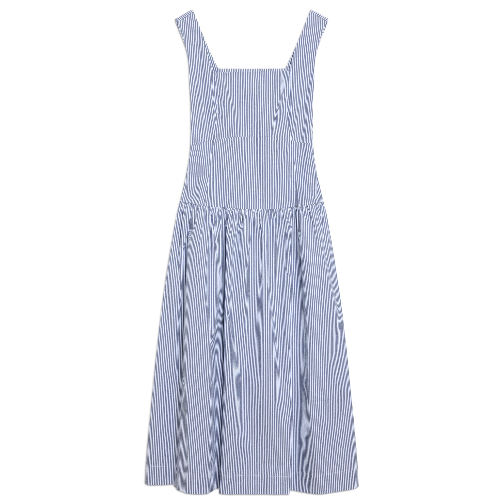 Blue Ticking Stripe Sun Dress