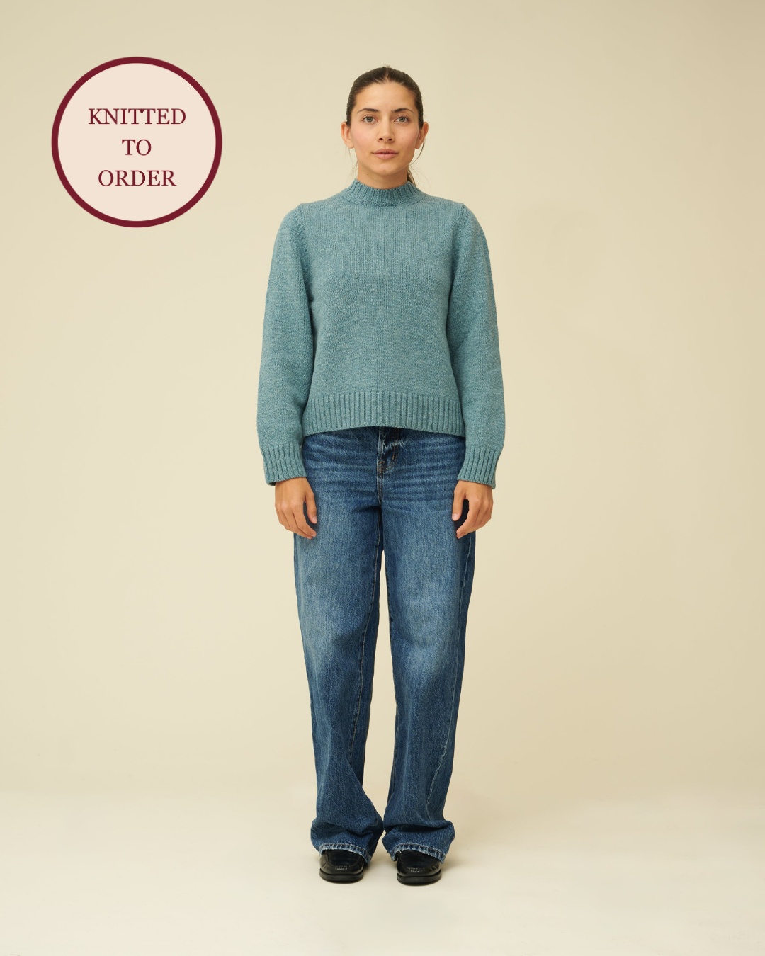 Merino Lambswool Jumper - Helford Green (Knitted-to-Order)