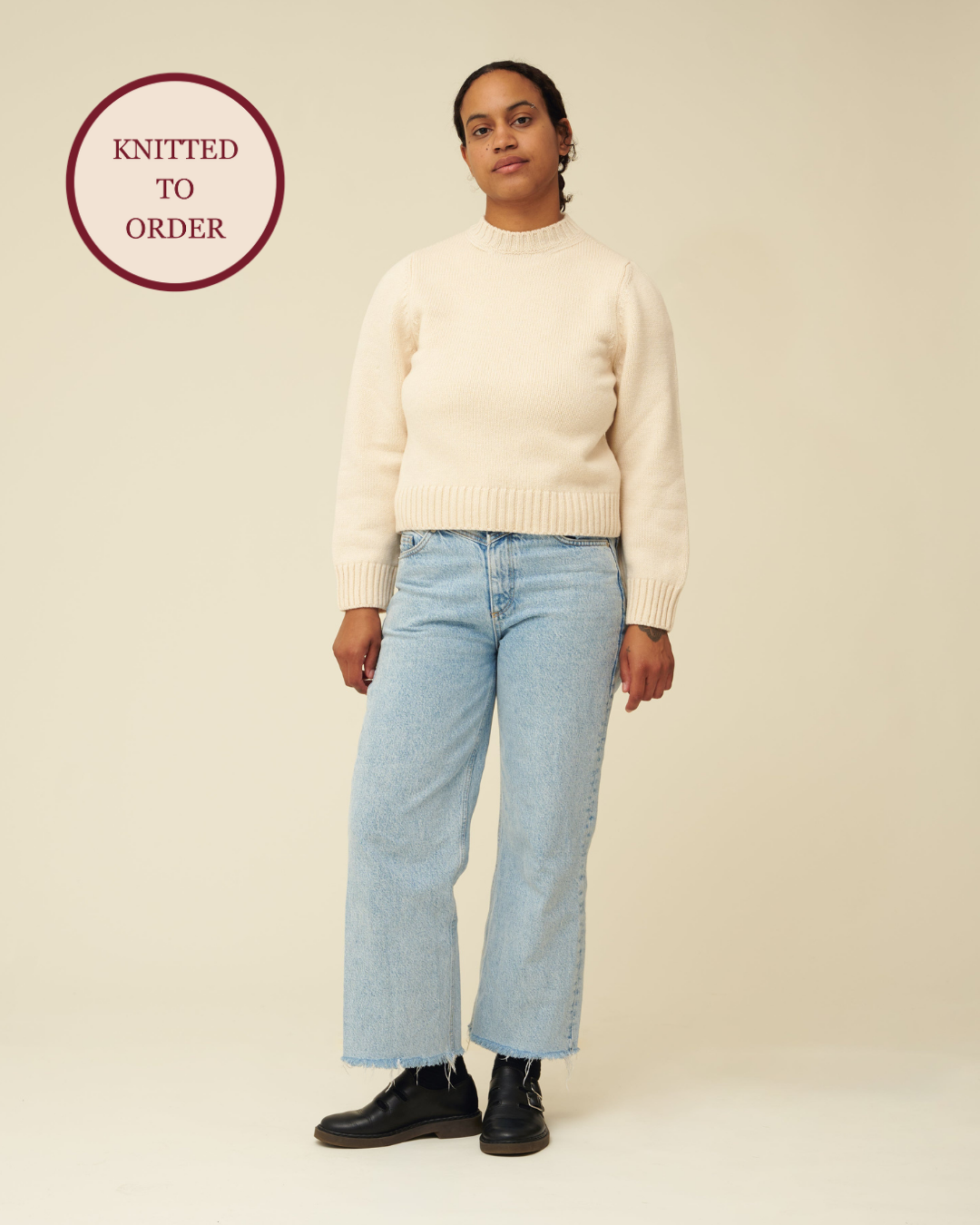 Merino Lambswool Jumper - Ecru (Knitted-to-Order)