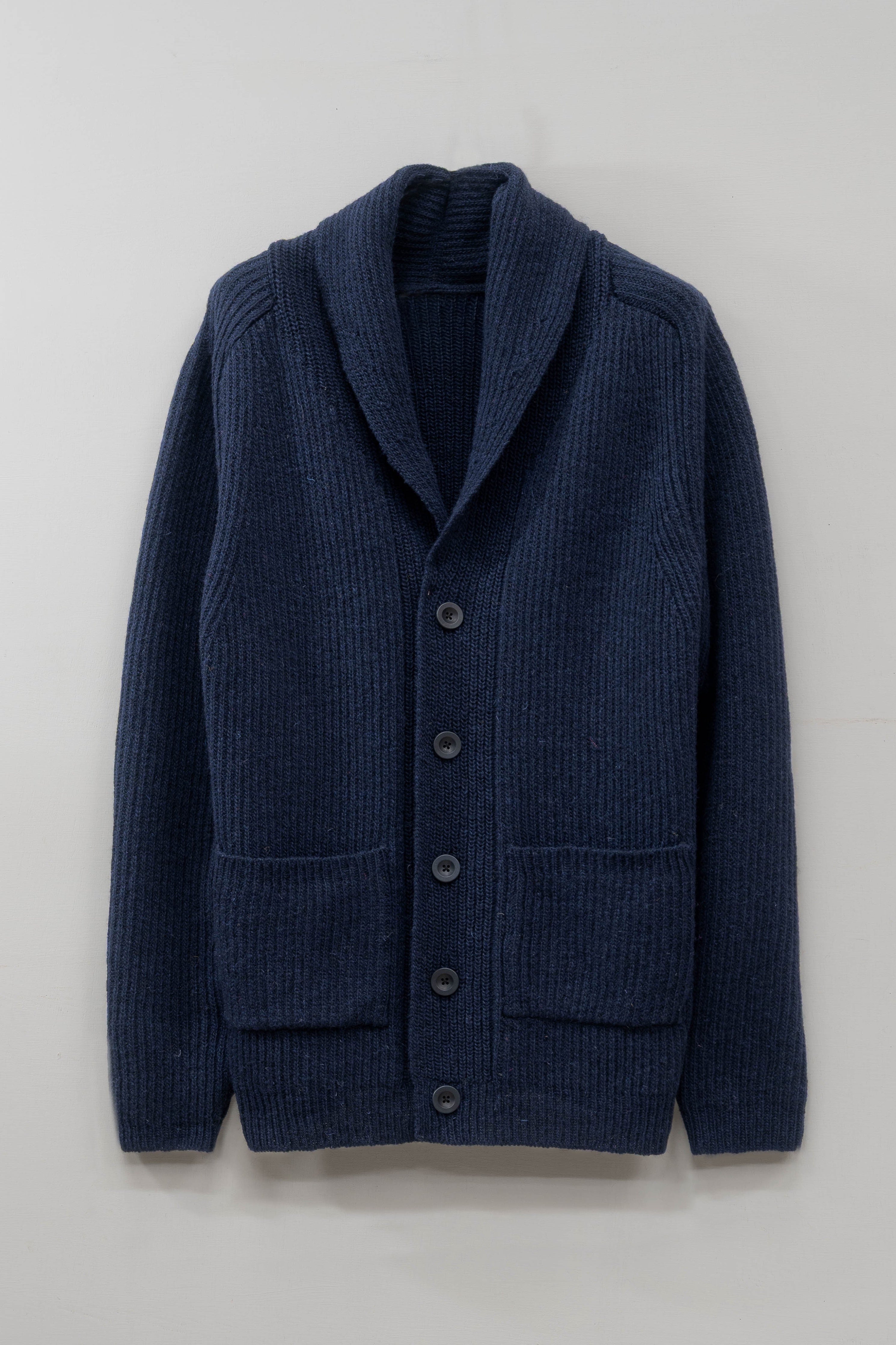 The Betheca Irish Wool Cardigan in Navy
