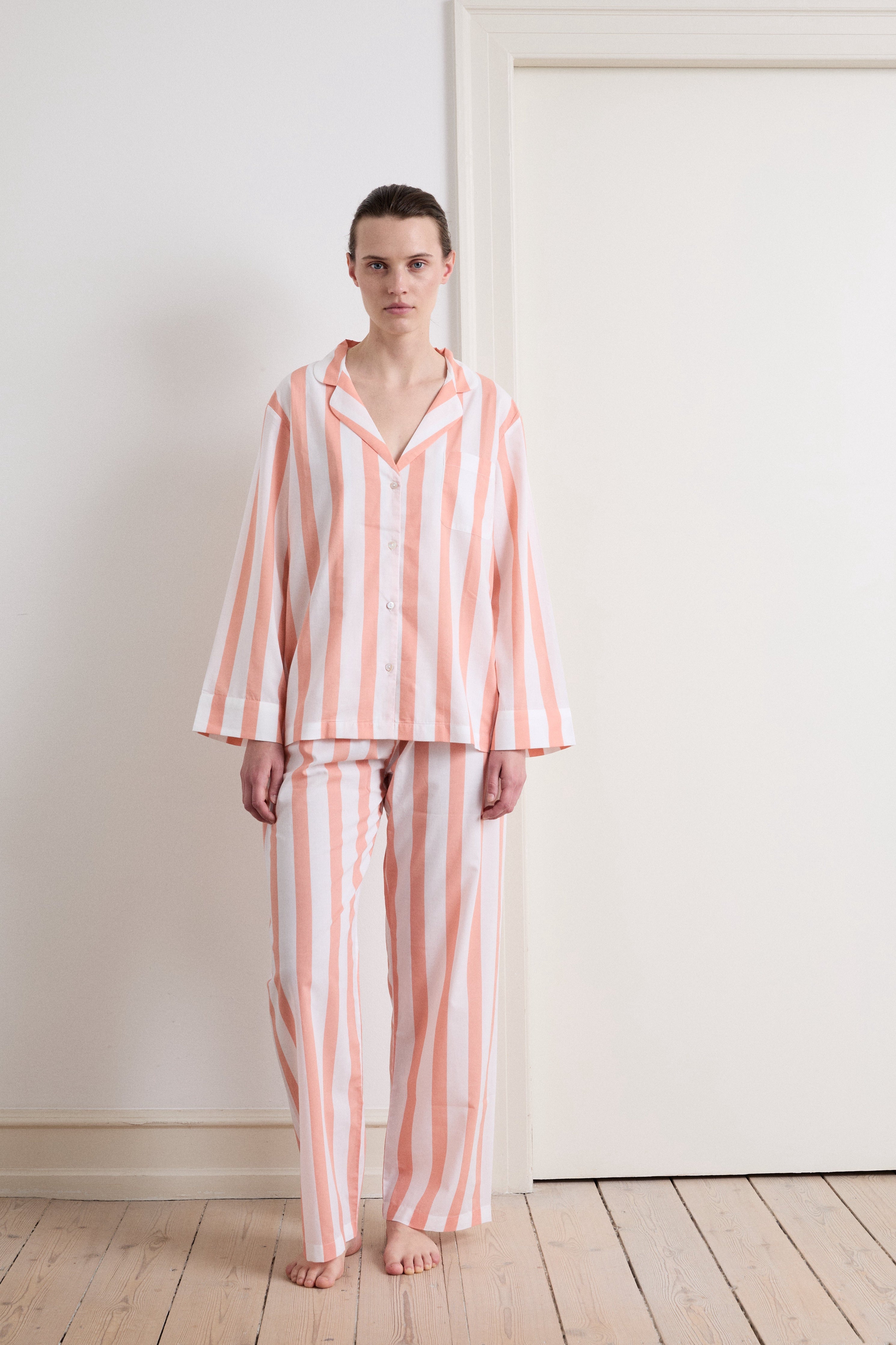 Classic Peach Stripe Pyjama Set