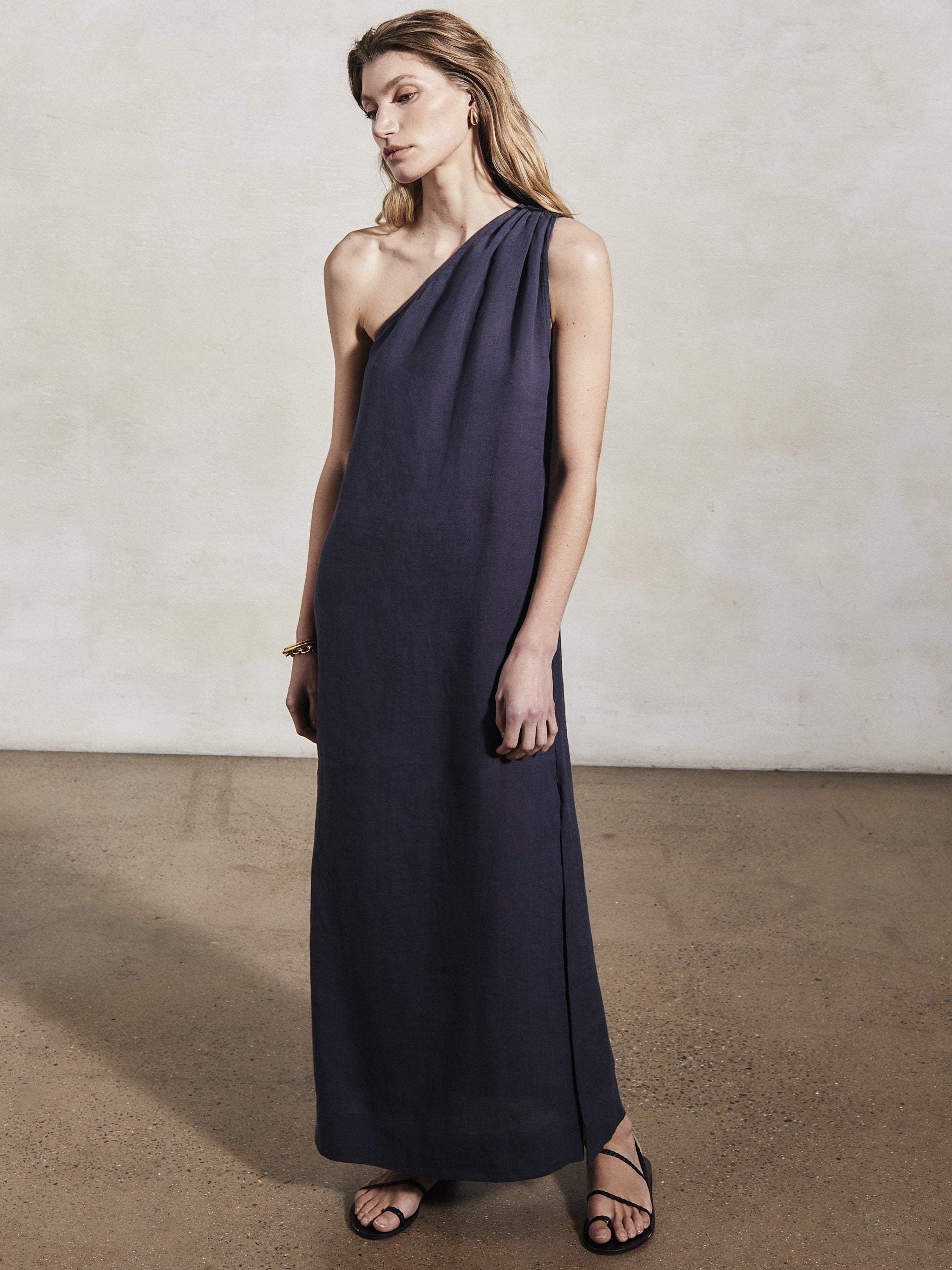 ATHENA - Midnight Linen Dress