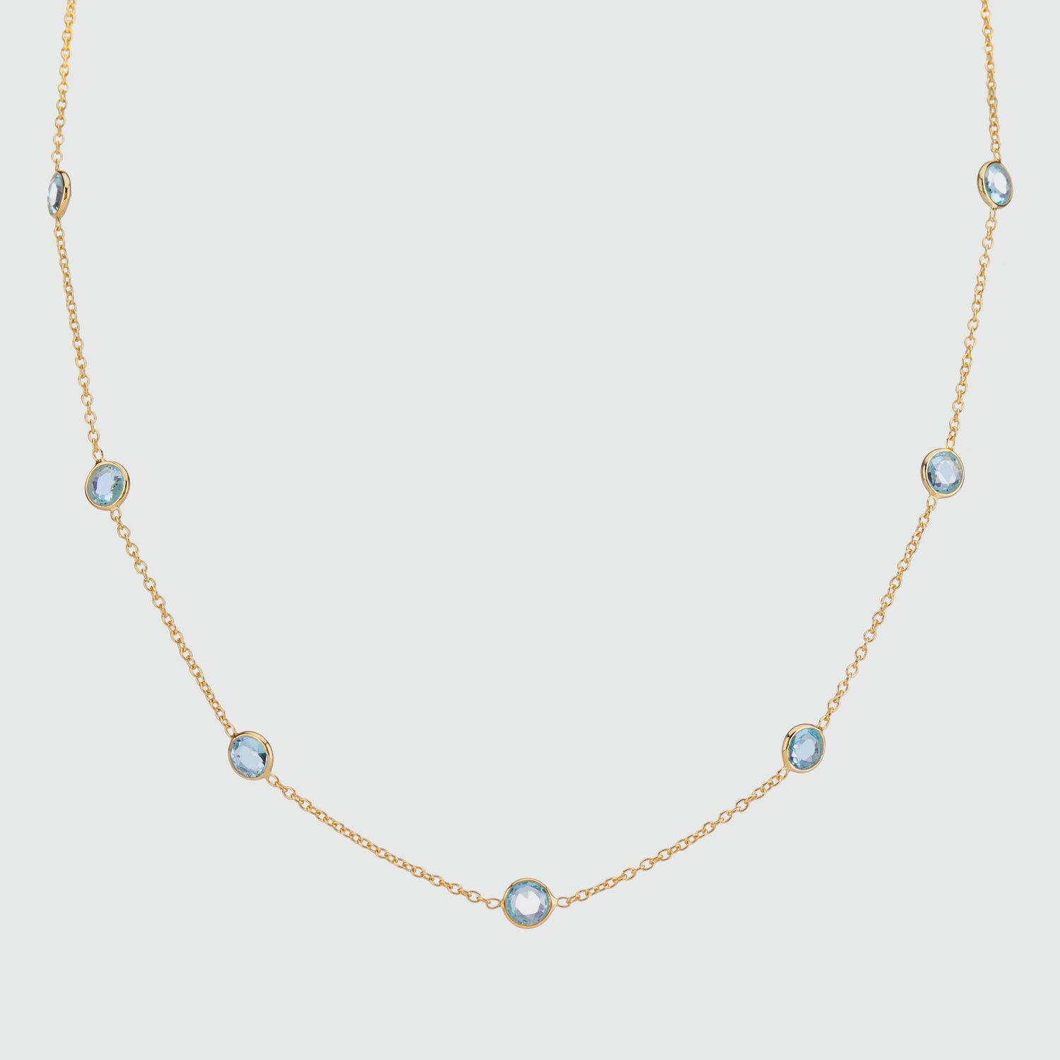Antibes Blue Topaz and Gold Vermeil Necklace
