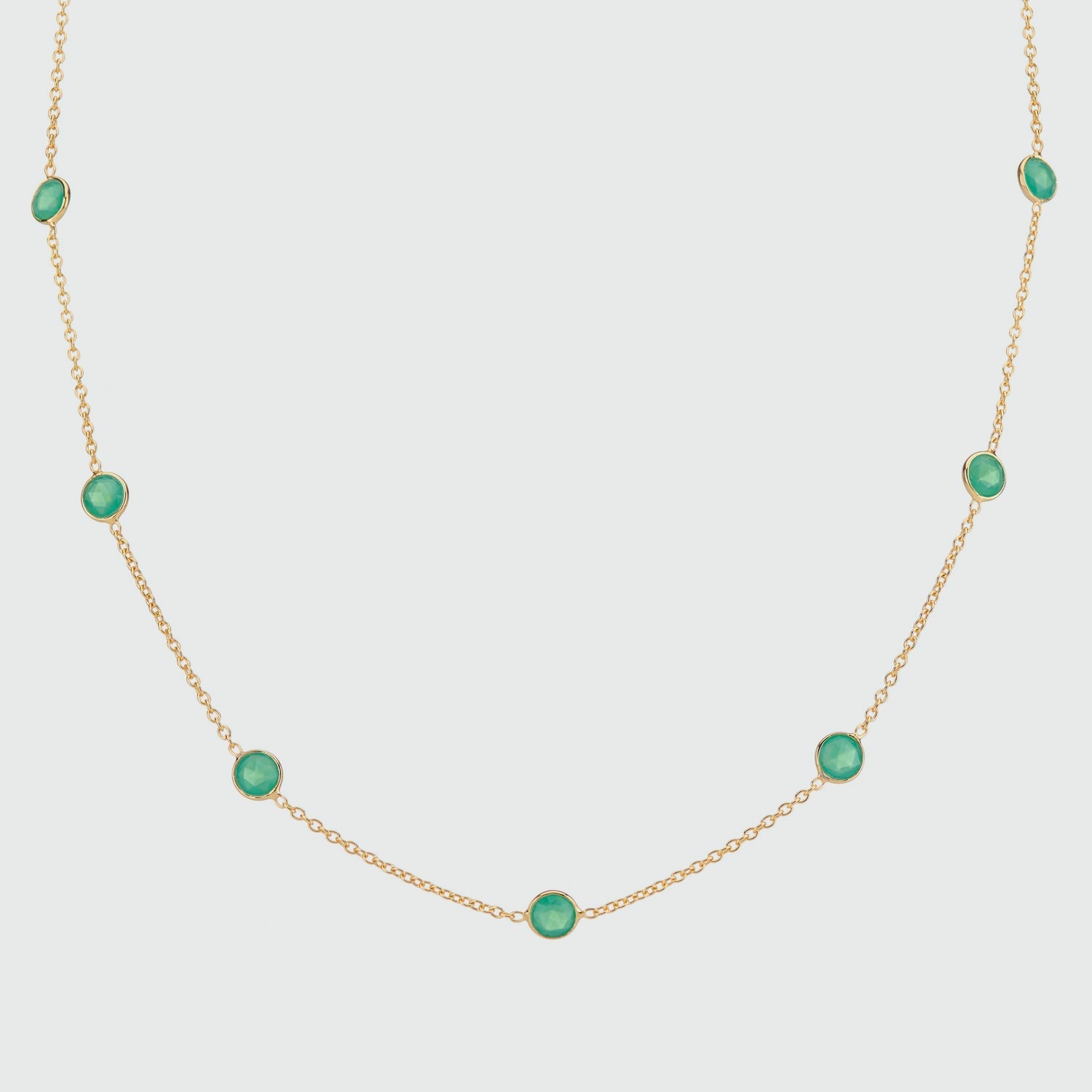 Antibes Chrysoprase and Gold Vermeil Necklace