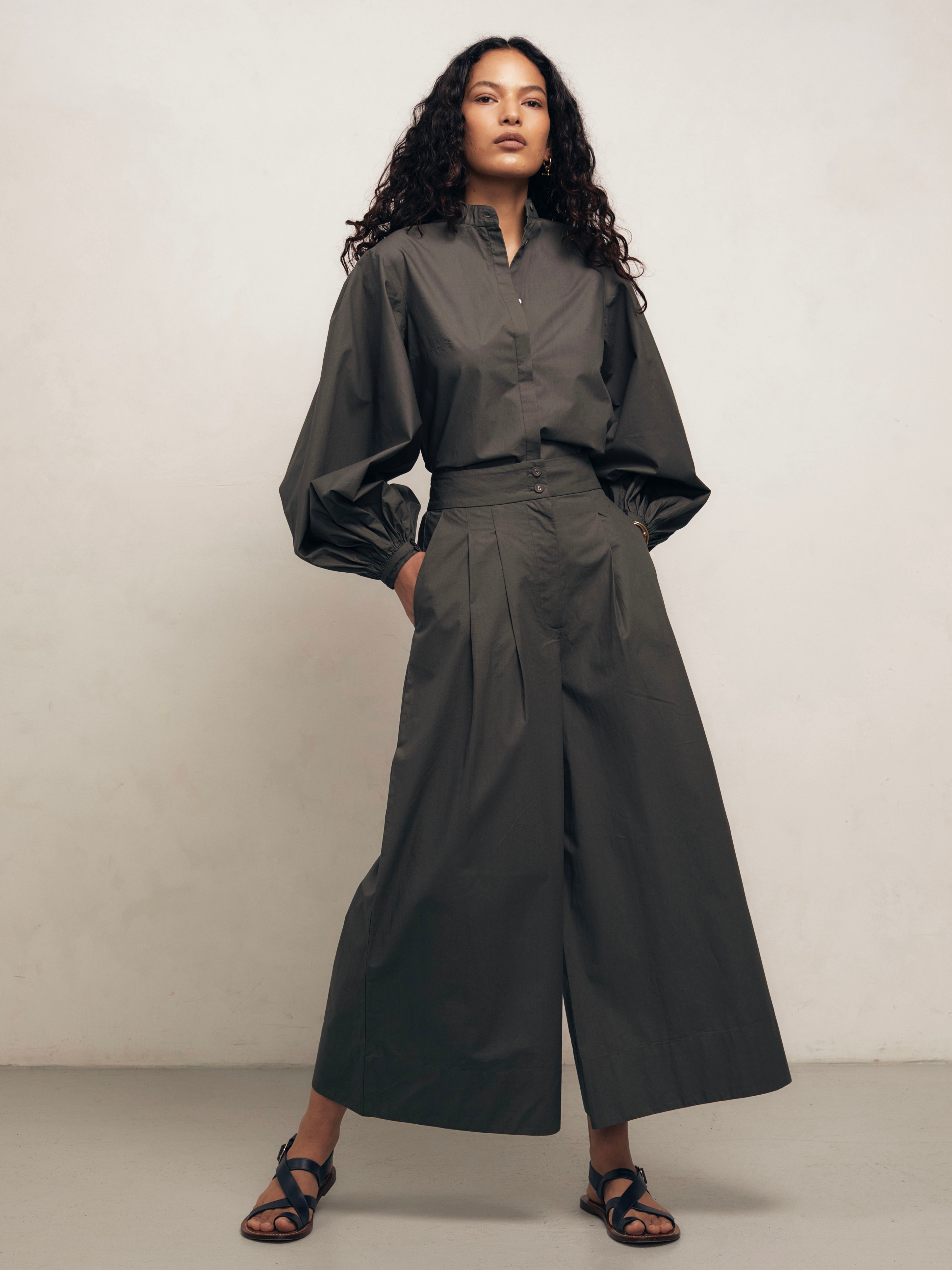 Bateau - Dark Khaki Cotton Poplin Trousers