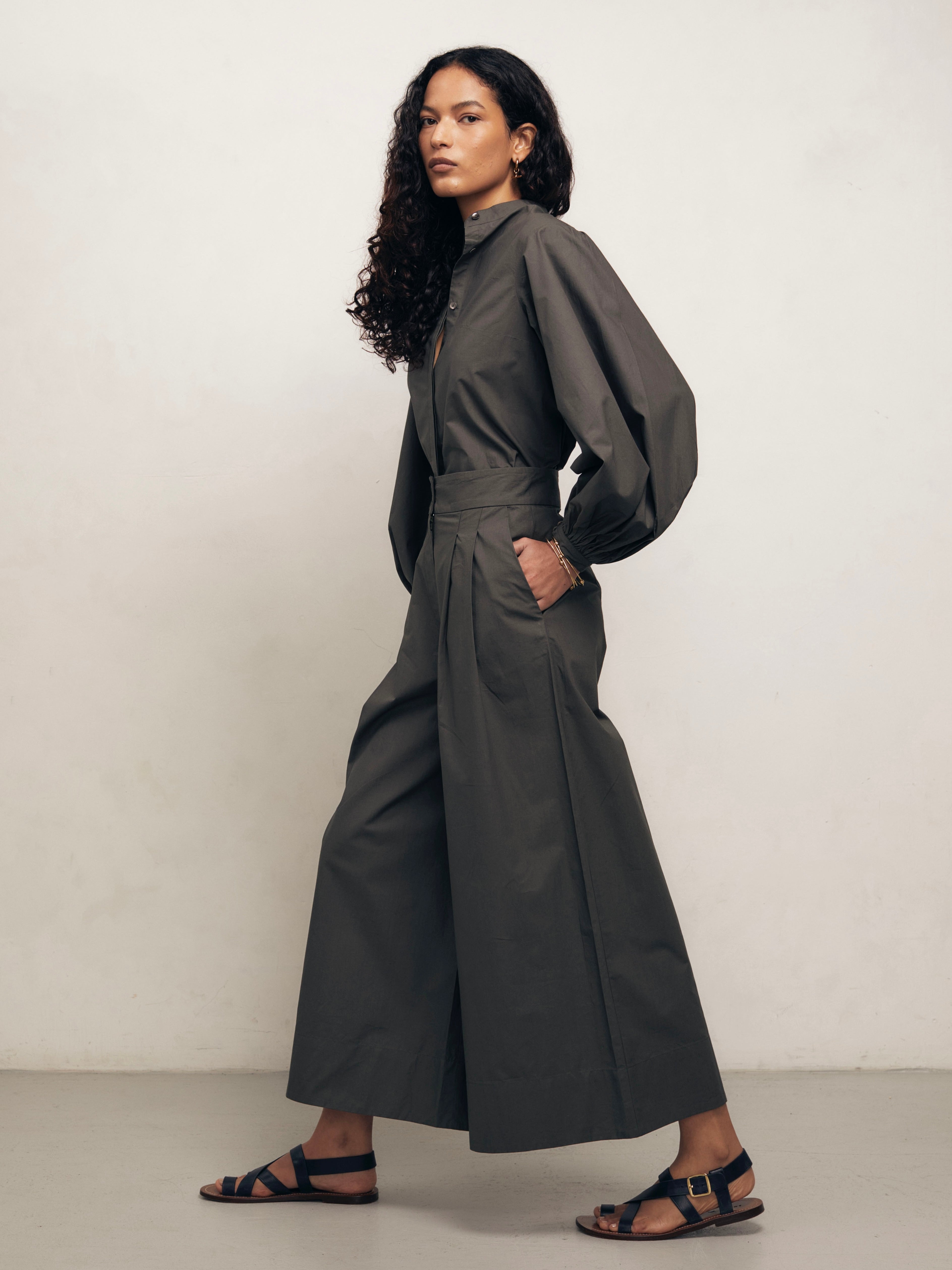 Bateau - Dark Khaki Cotton Poplin Trousers