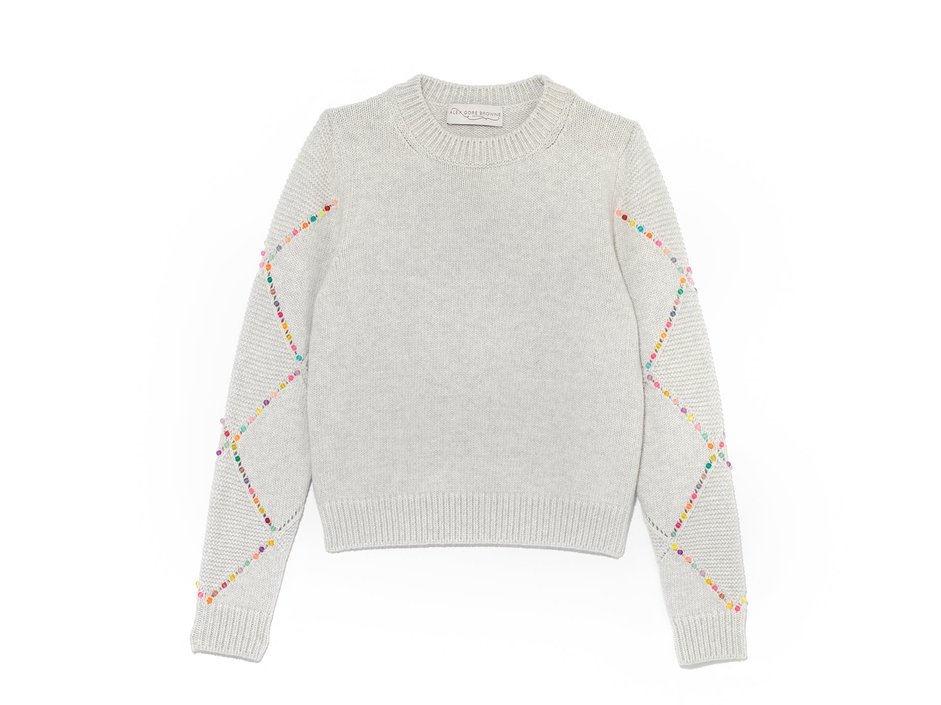 Harlequin Multi Beaded Sweater - Silver Grey