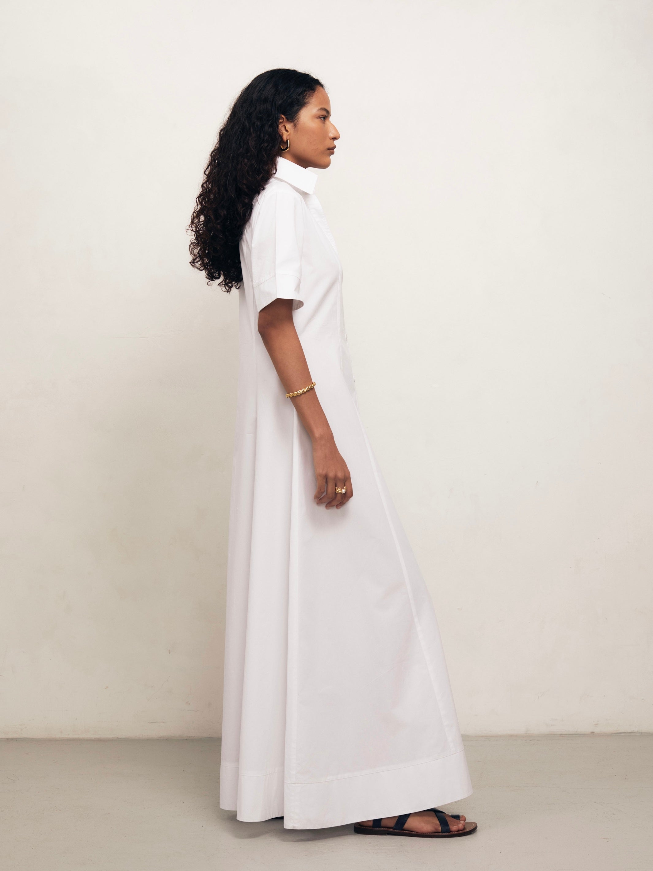 Bodhi - White Cotton Poplin Dress