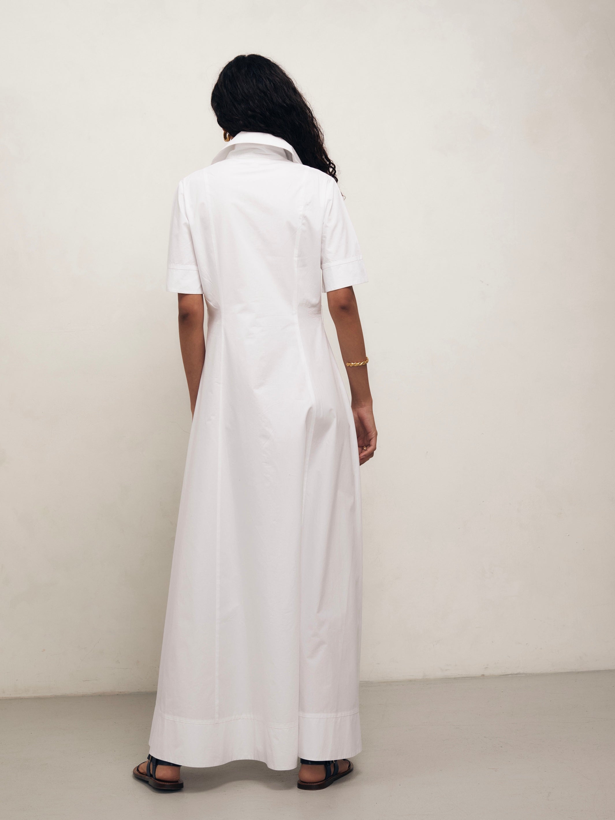 Bodhi - White Cotton Poplin Dress