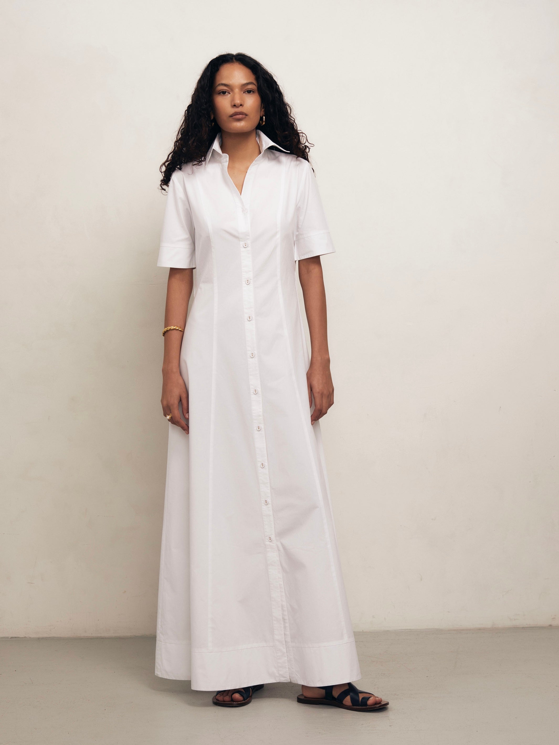 Bodhi - White Cotton Poplin Dress