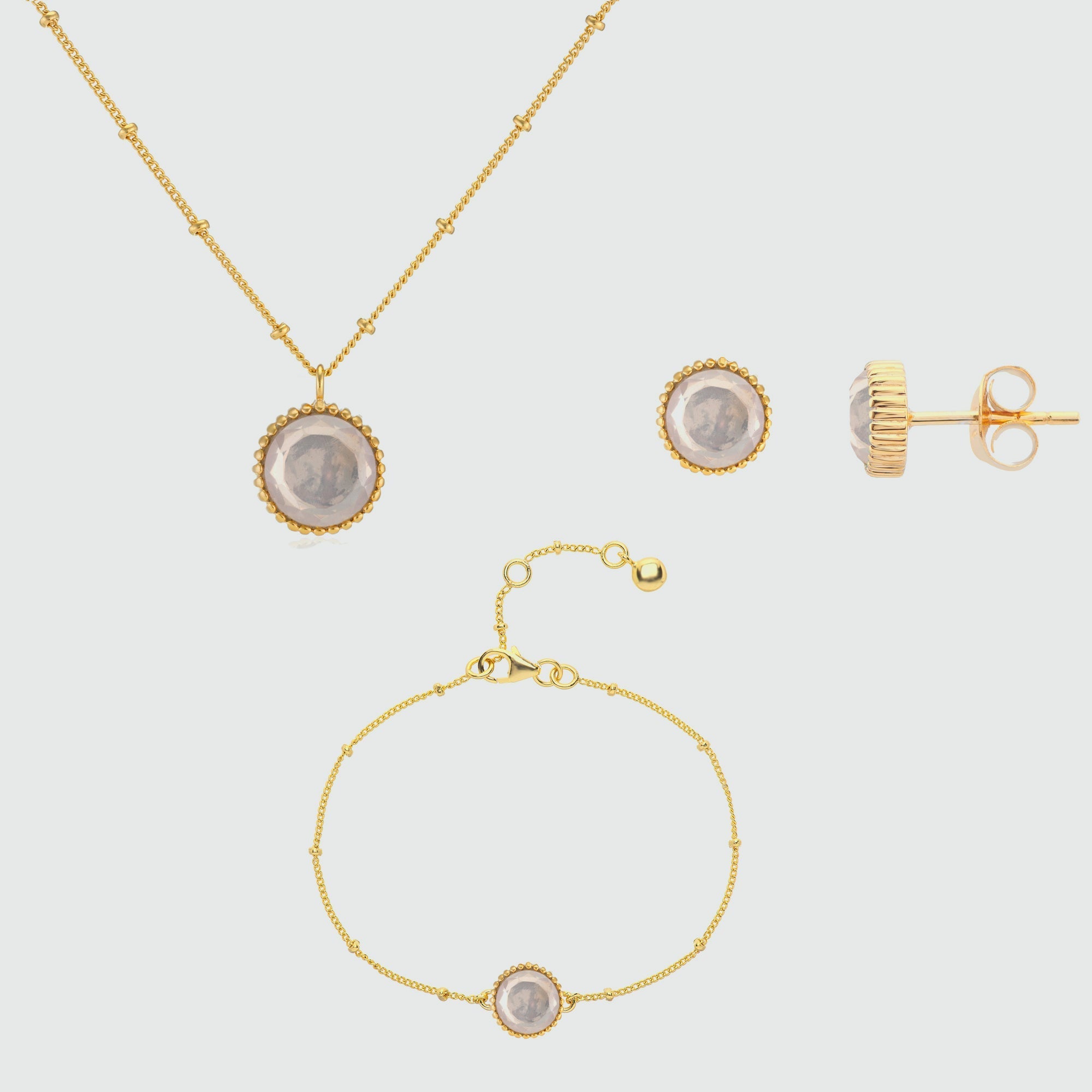Barcelona Birthstone Gold Vermeil Jewellery Set