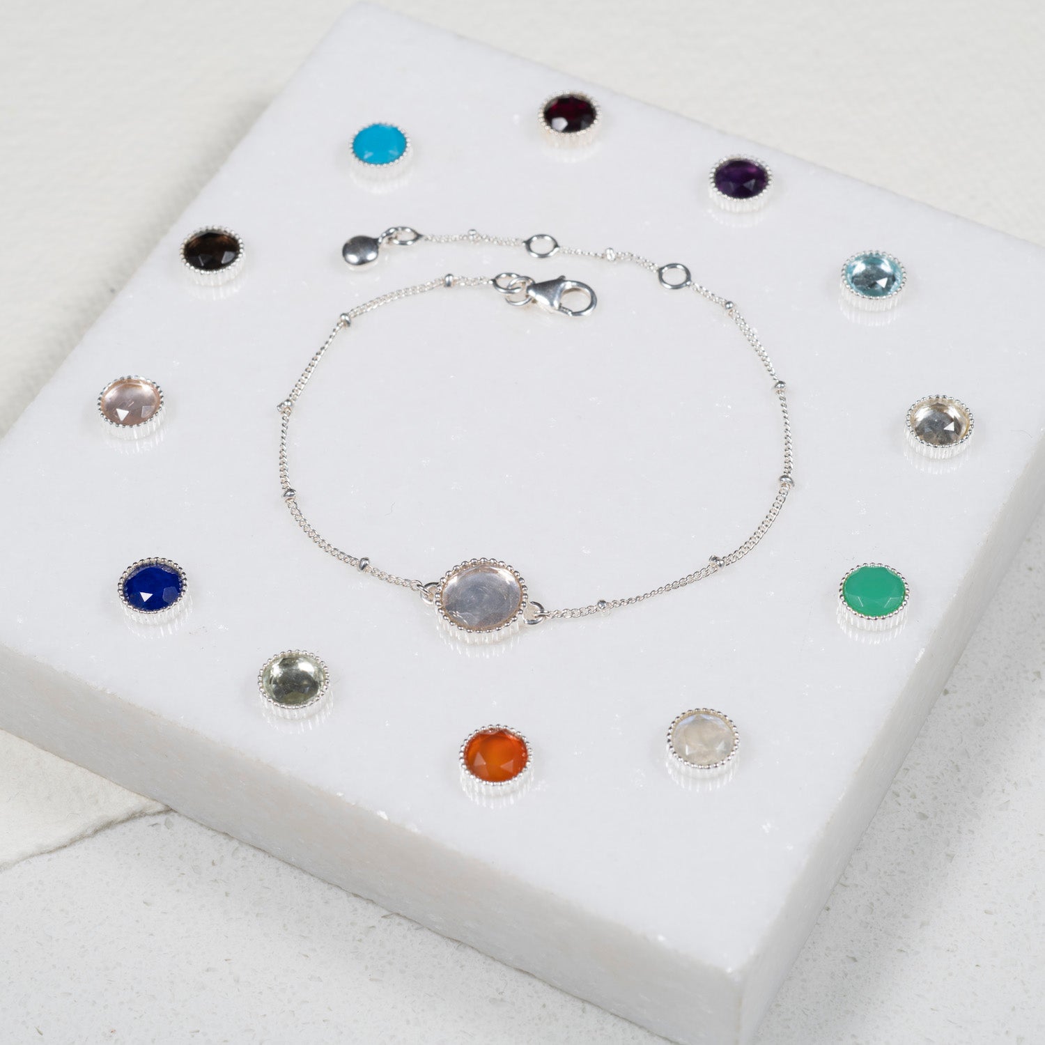 Barcelona Birthstone Sterling Silver Bracelet