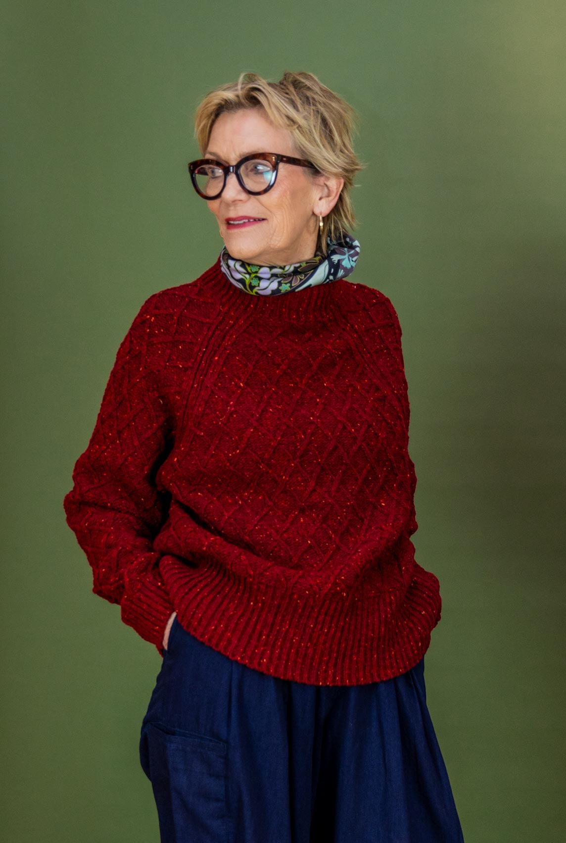 The Blisco Donegal Aran Sweater in Charcoal