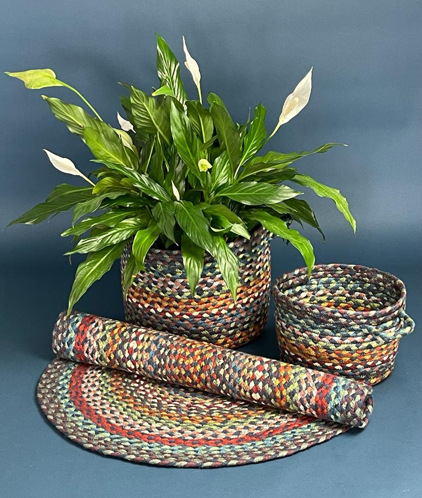 Carnival Blue Jute Basket