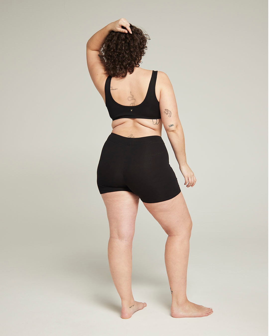 The Organic Cotton Dip Front Bralette - Black