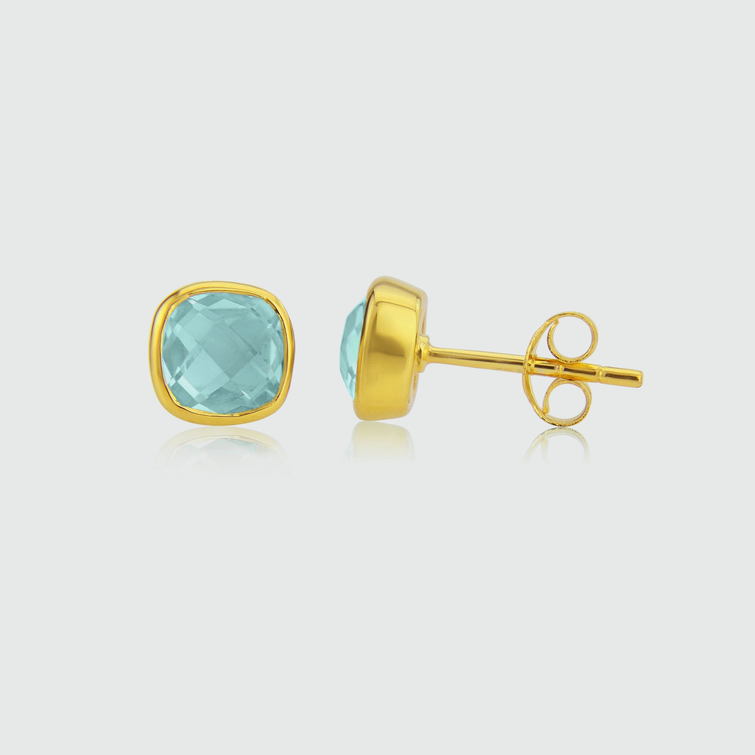 Brooklyn Blue Topaz and Gold Vermeil Stud Earrings