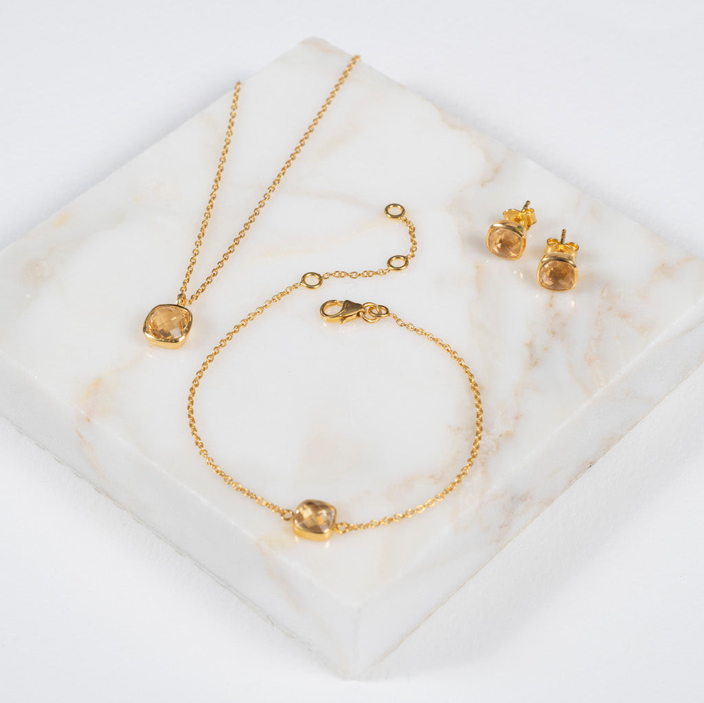 Brooklyn Citrine and Gold Vermeil Necklace